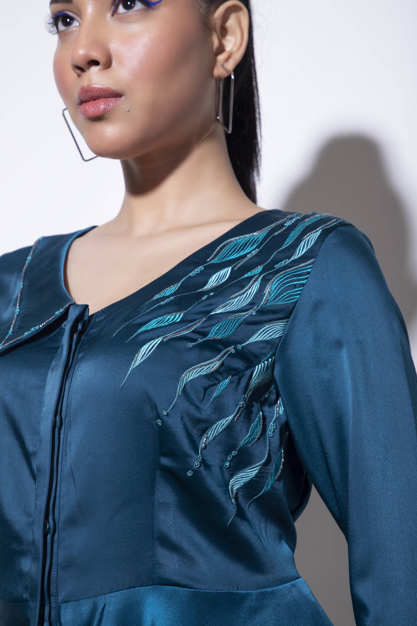 Asymmetric Collar Co-ord  (with fitted skirt) - Arimi - House Of Design