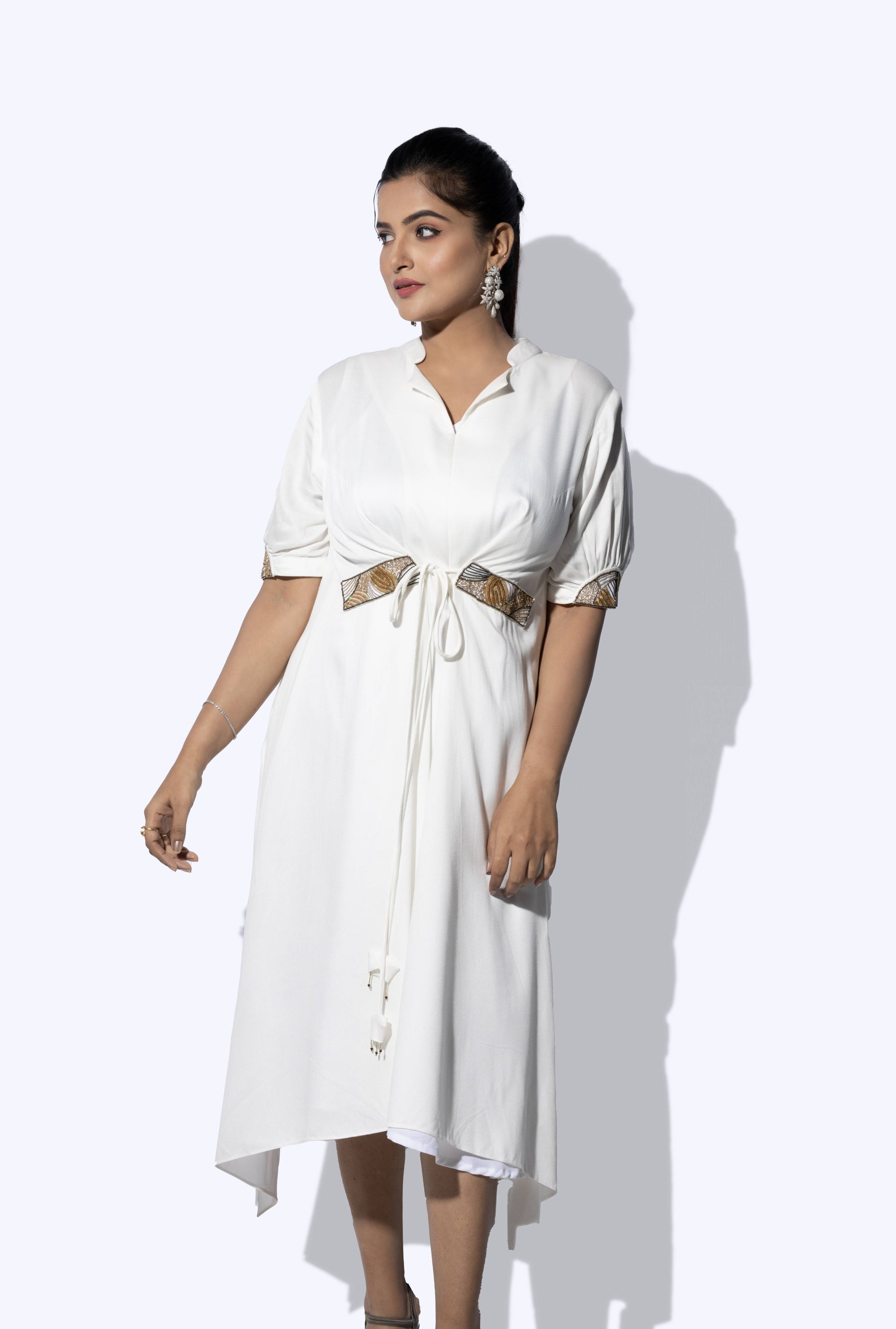 Front tieup high low dress - Arimi - House Of Design