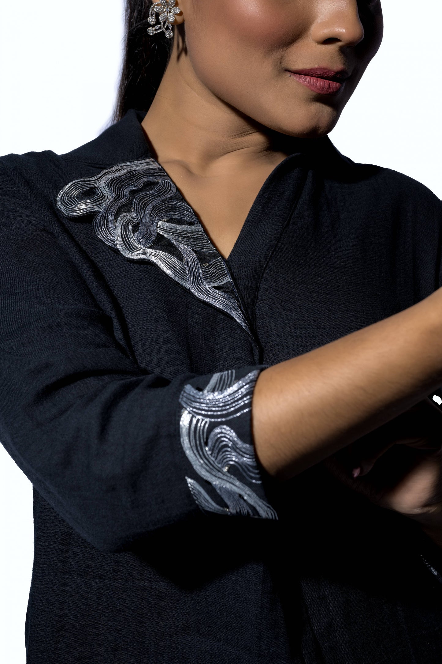 Collar patch Shirt with straight fit  pants - Arimi - House Of Design