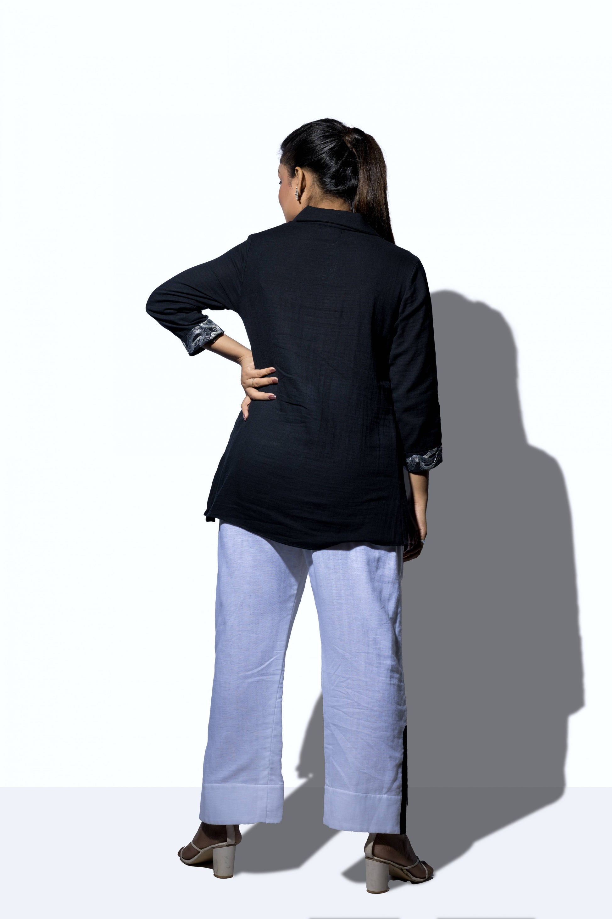 Collar patch Shirt with straight fit  pants - Arimi - House Of Design