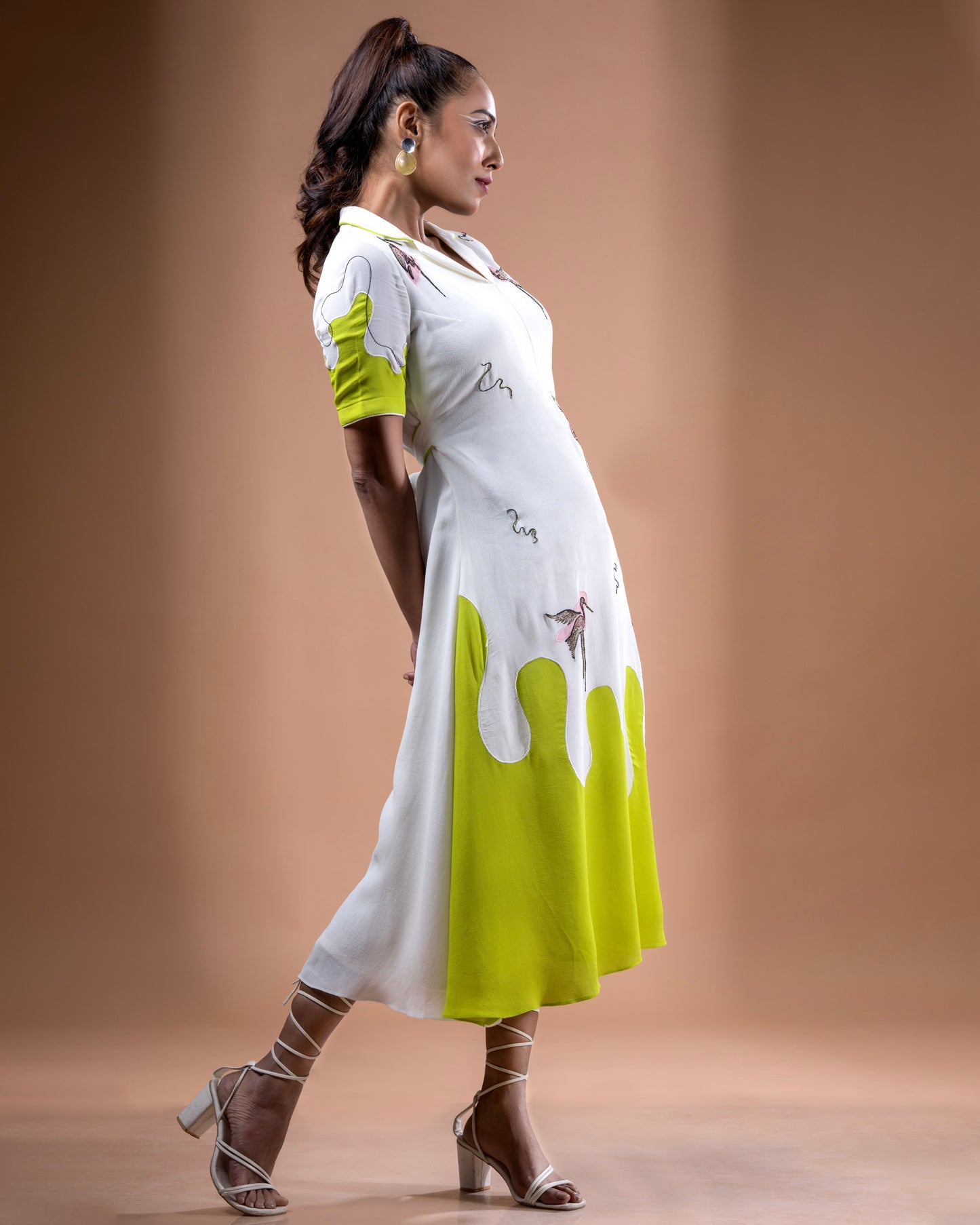 Flamingo Bi color Brunch Dress - Arimi - House Of Design