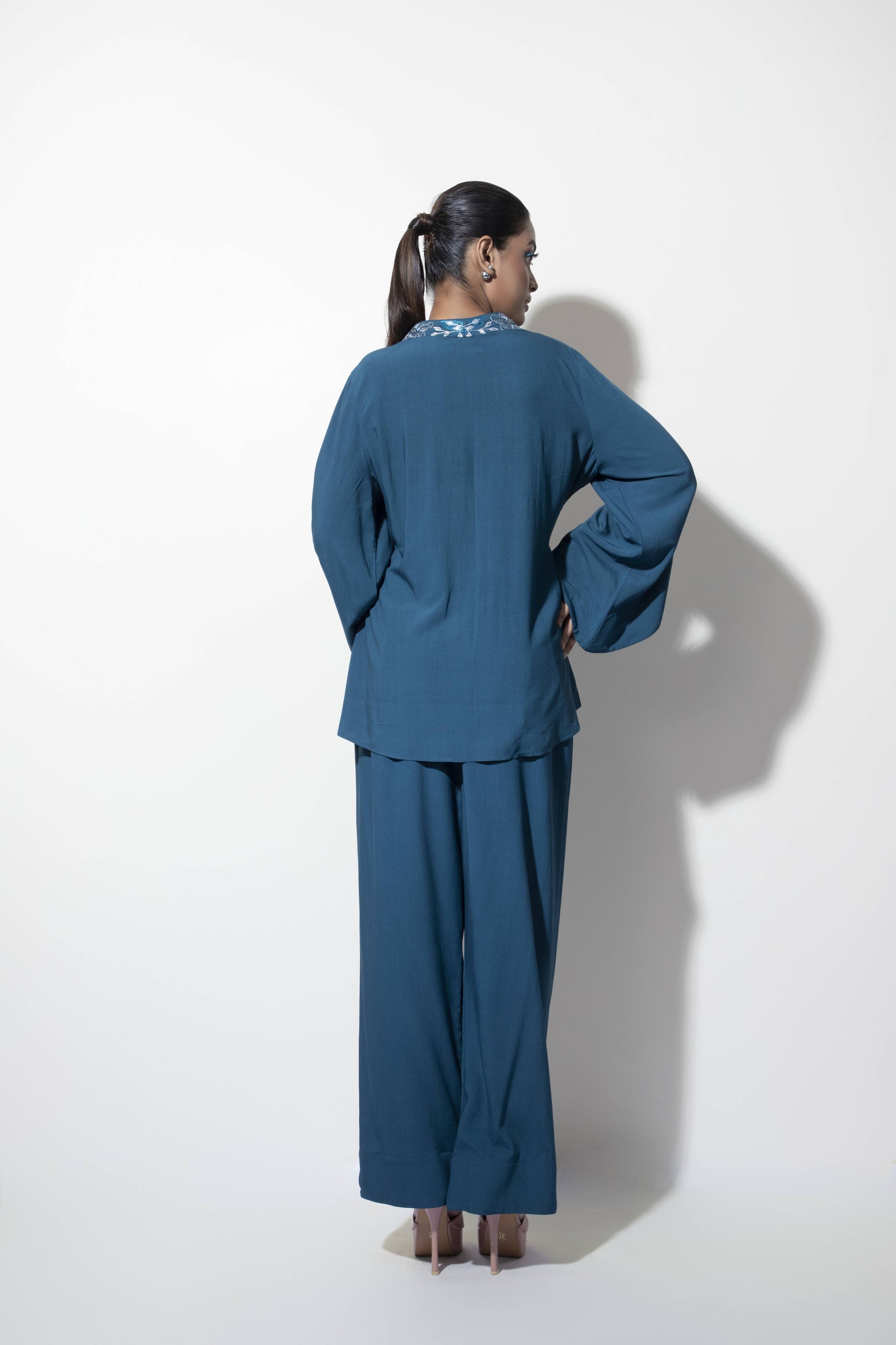 Symmetric Overlap Co-ord Set (Paired with Wide Trousers) - Arimi - House Of Design