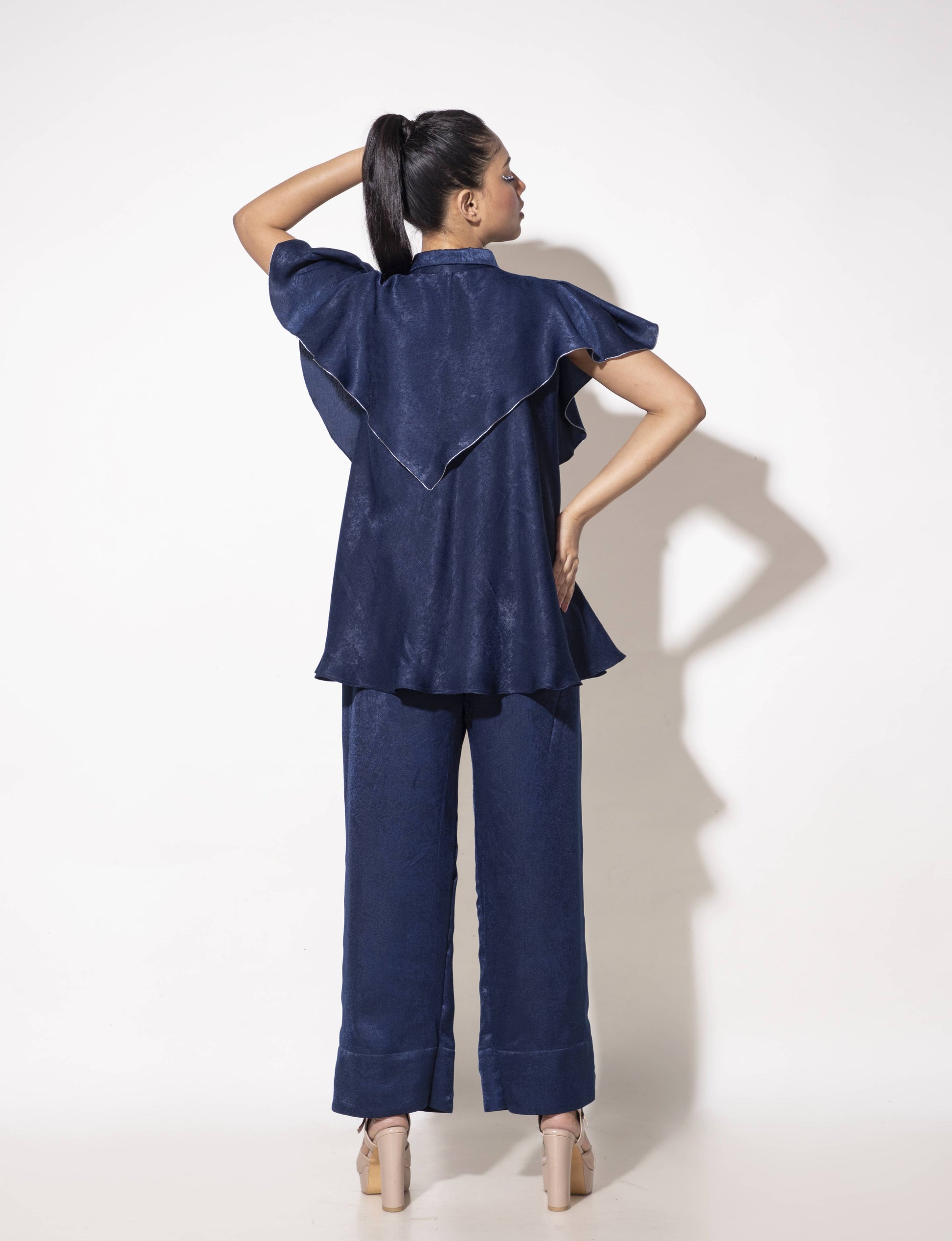 Princess Panel Shirt with Cascade Sleeve Detail - Arimi - House Of Design