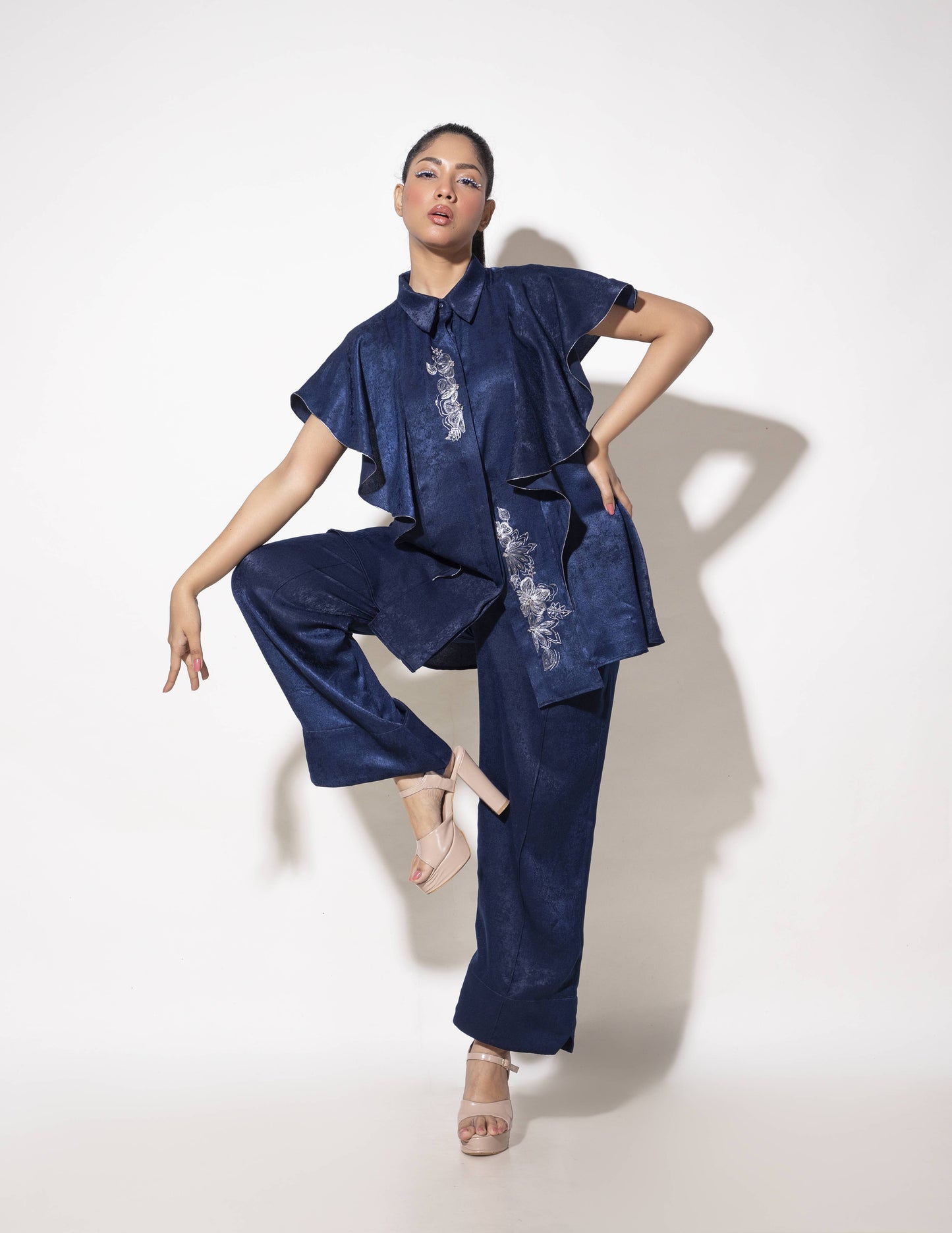 Princess Panel Shirt with Cascade Sleeve Detail - Arimi - House Of Design