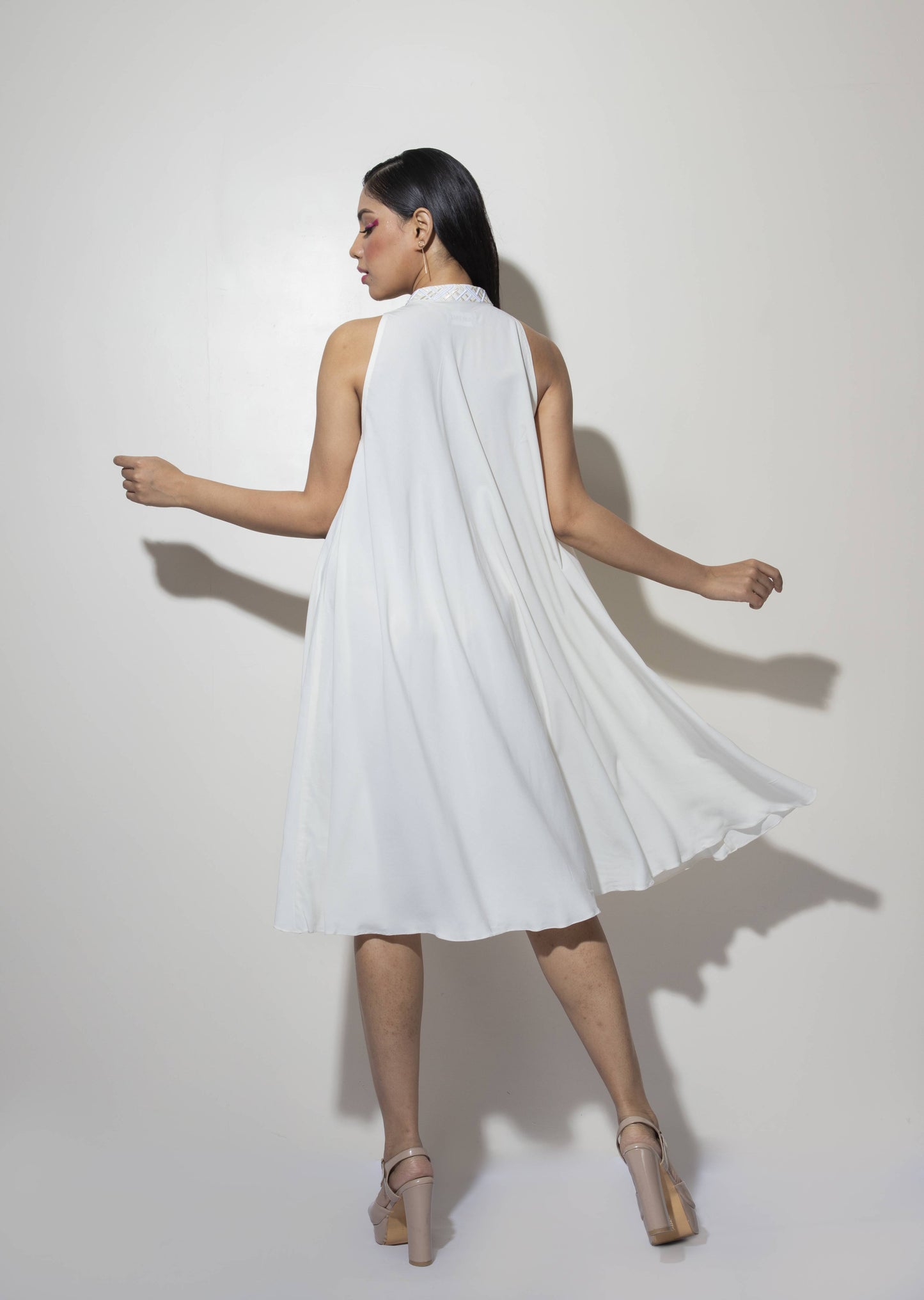 Halter neck Dandelion Detail Dress - Arimi - House Of Design