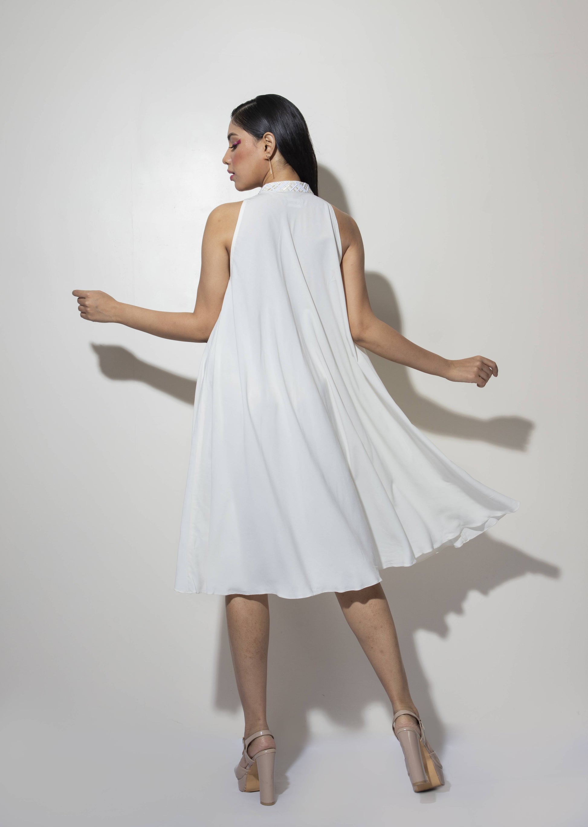 Halter neck Dandelion Detail Dress - Arimi - House Of Design