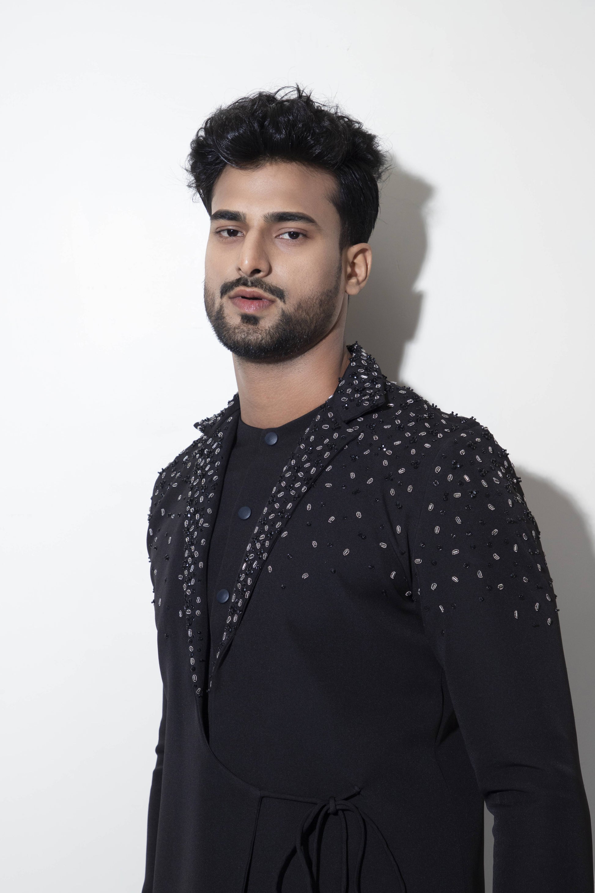 Chita Embroidered Mock Layer Tie-up Kurta - Arimi - House Of Design