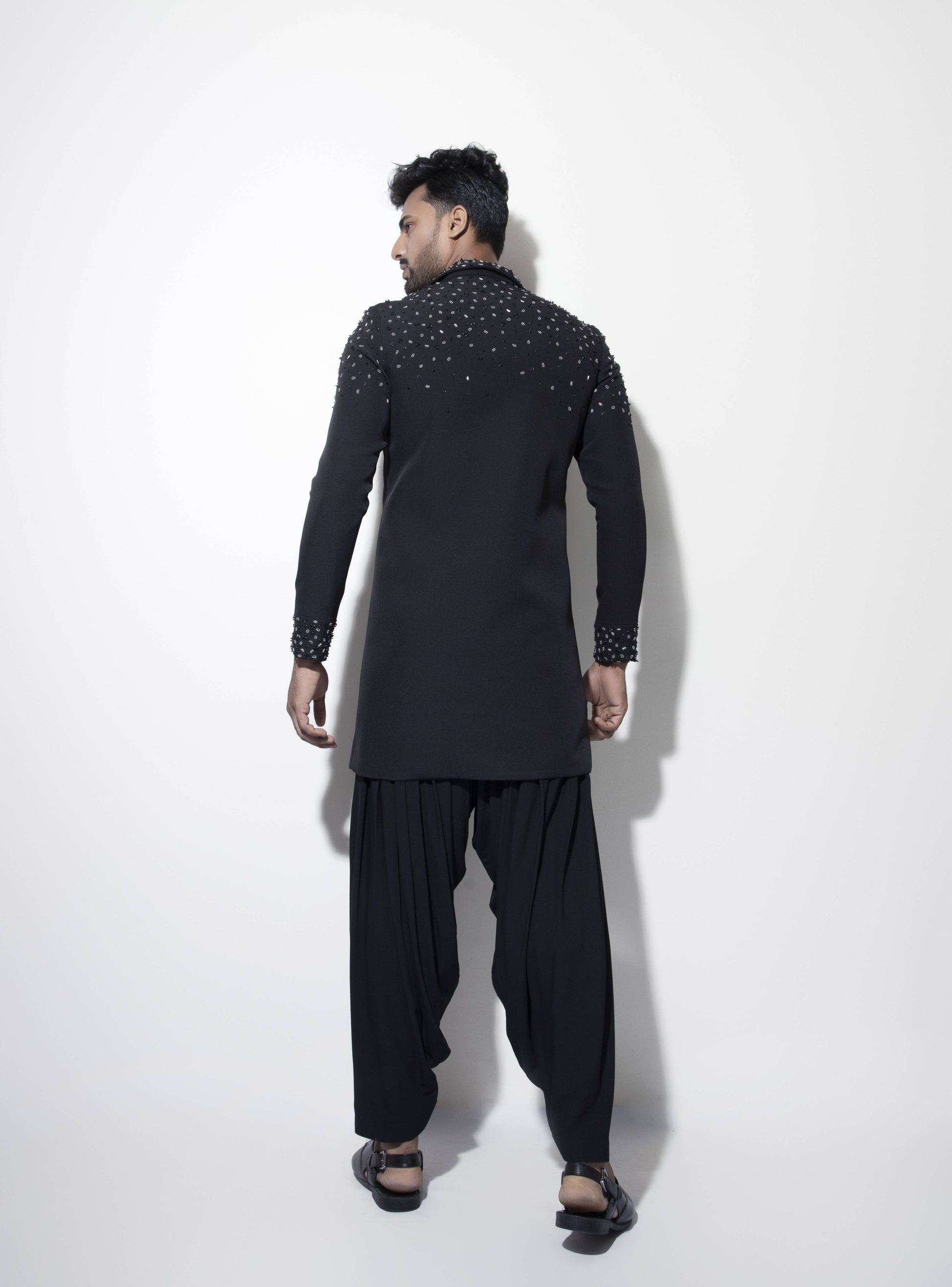 Chita Embroidered Mock Layer Tie-up Kurta - Arimi - House Of Design