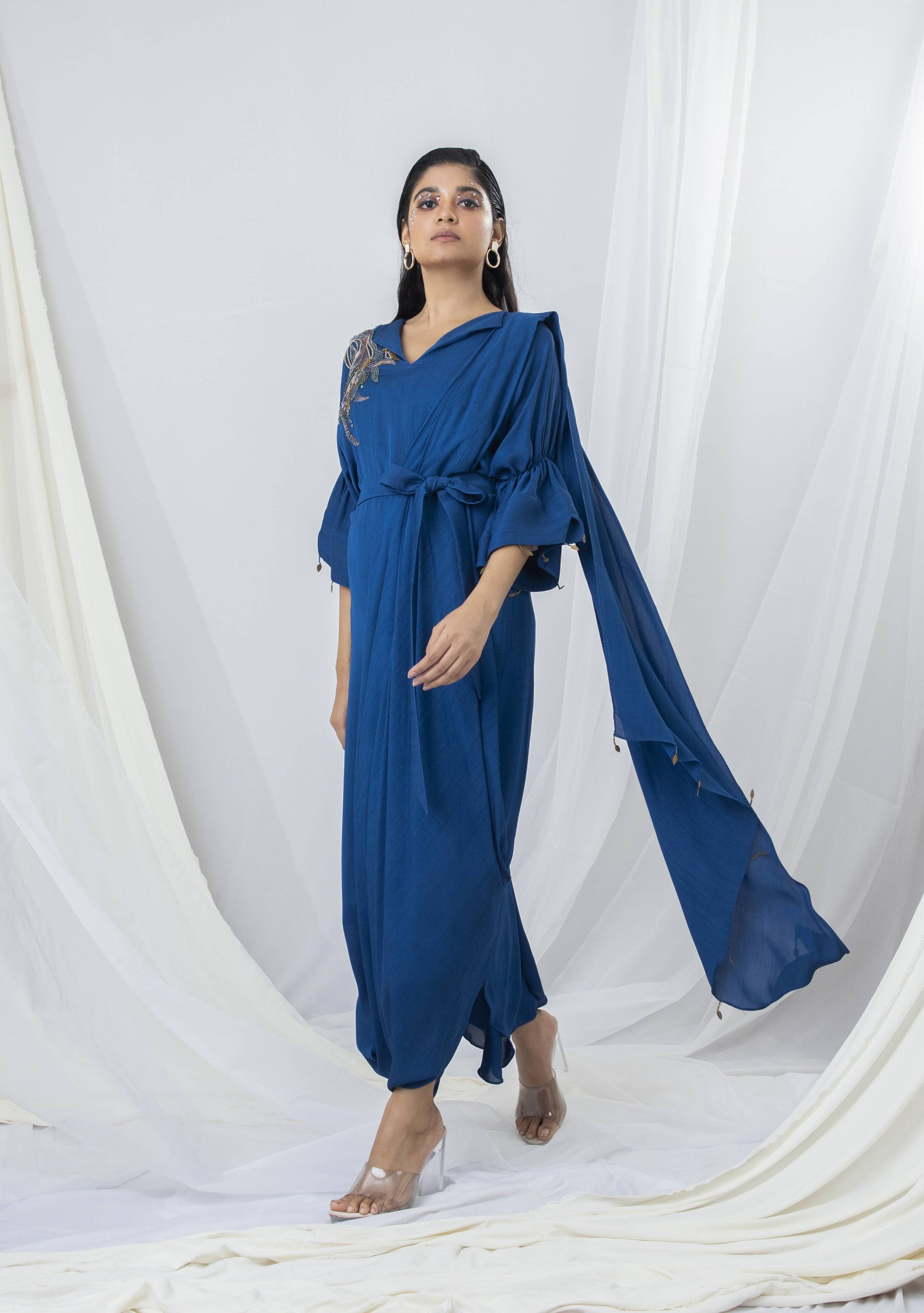 Peacock Splendor Drape Saree - Arimi - House Of Design