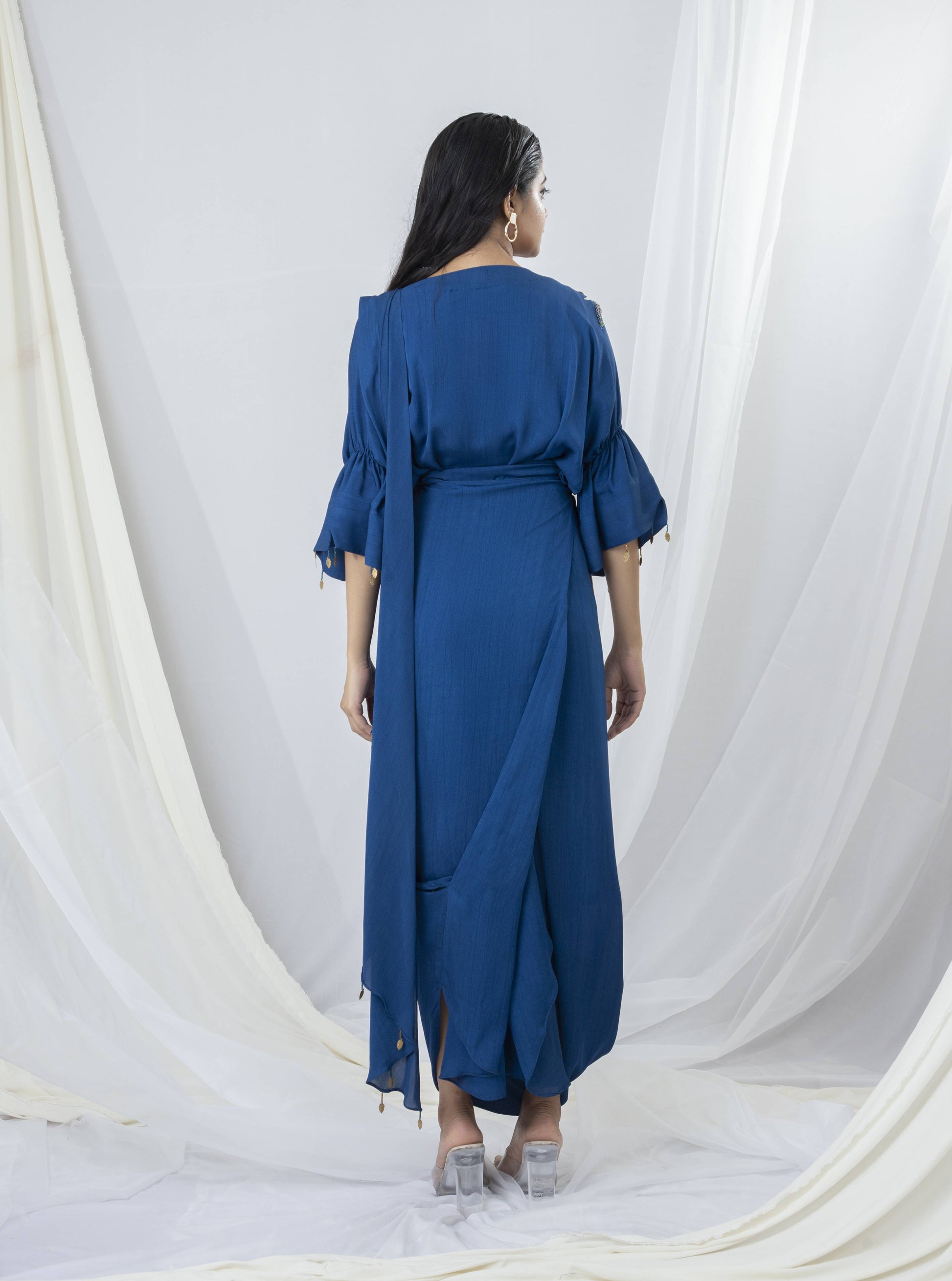 Peacock Splendor Drape Saree - Arimi - House Of Design