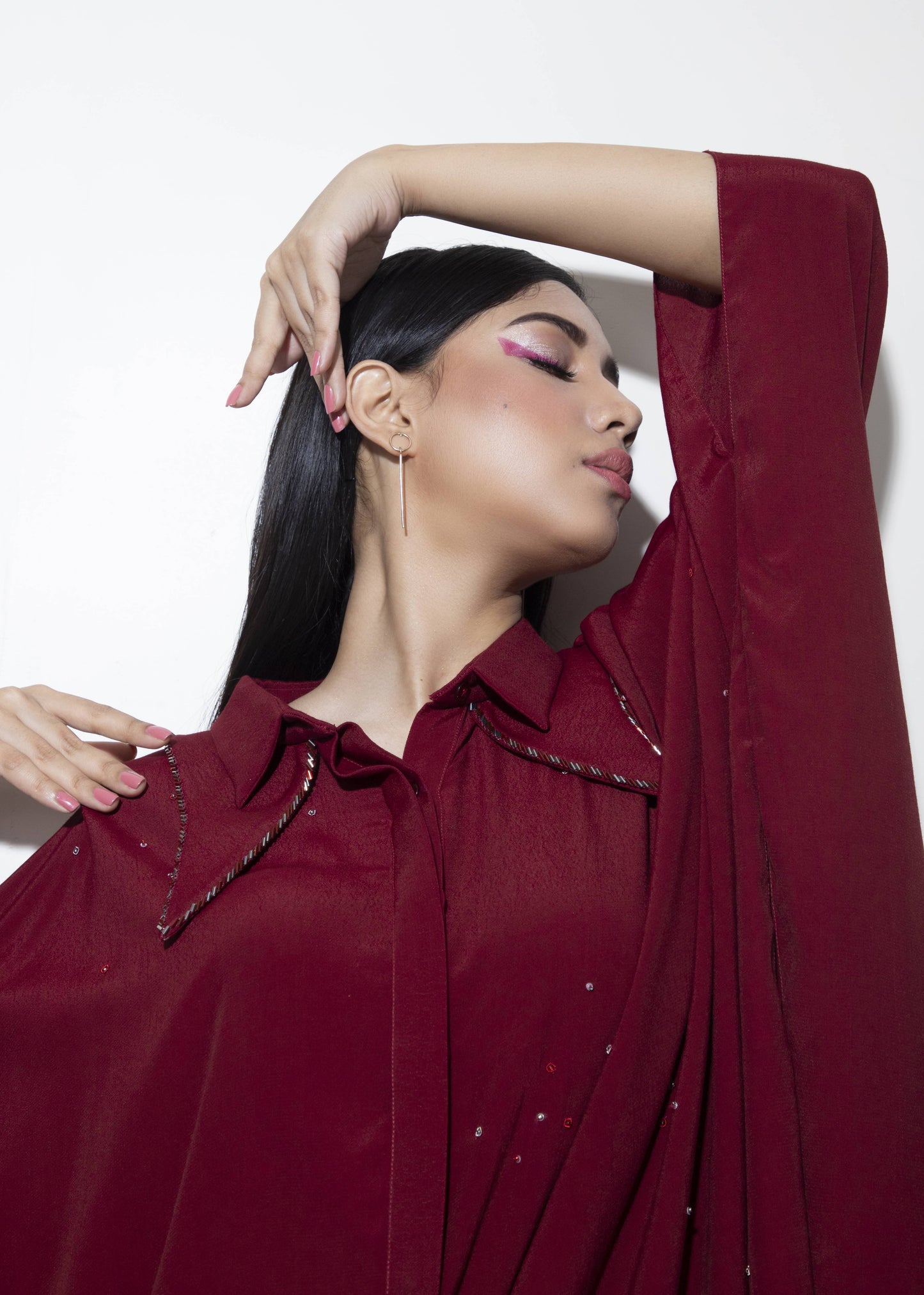 Double Collar Kaftan Chita Co-ord - Arimi - House Of Design