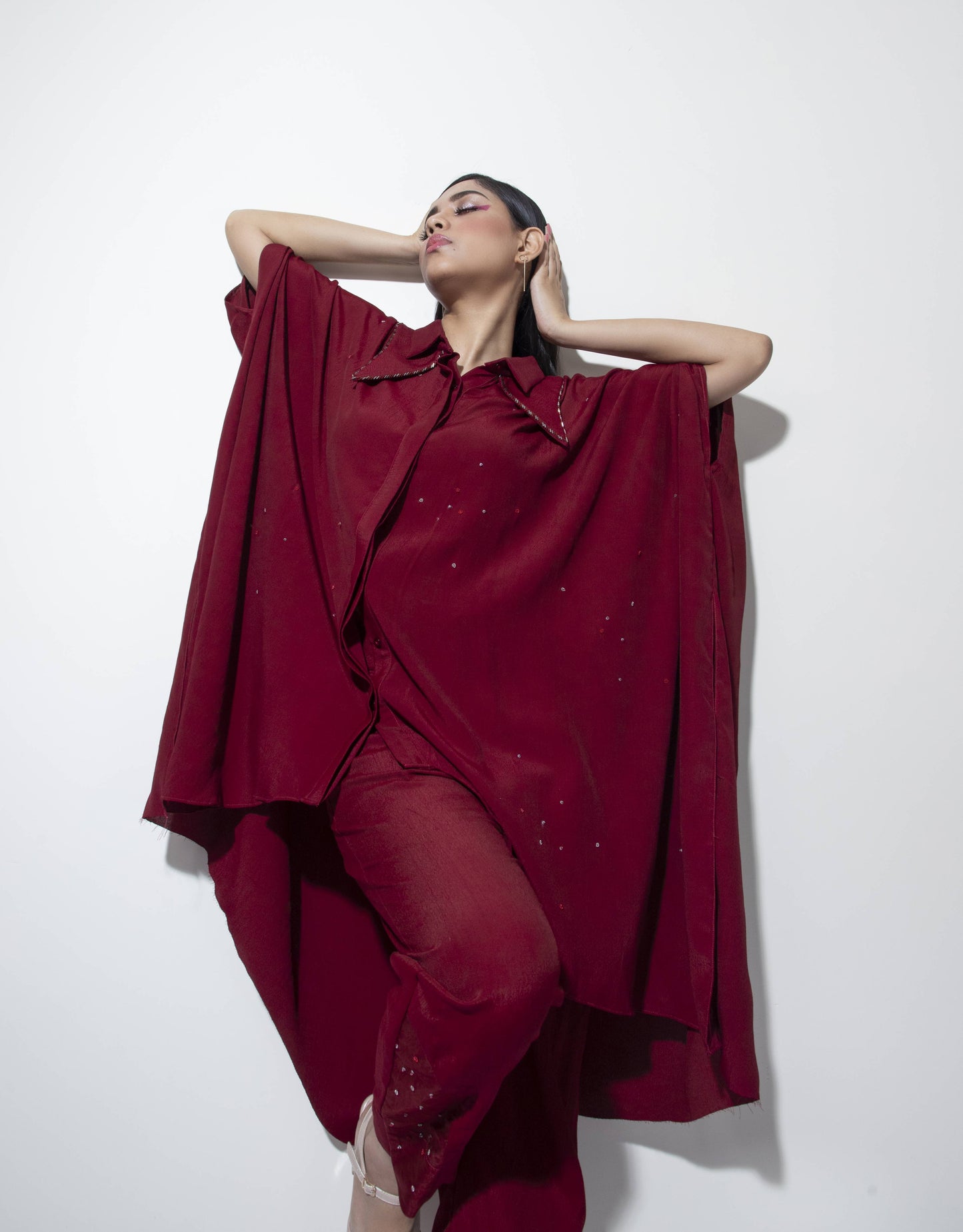 Double Collar Kaftan Chita Co-ord - Arimi - House Of Design