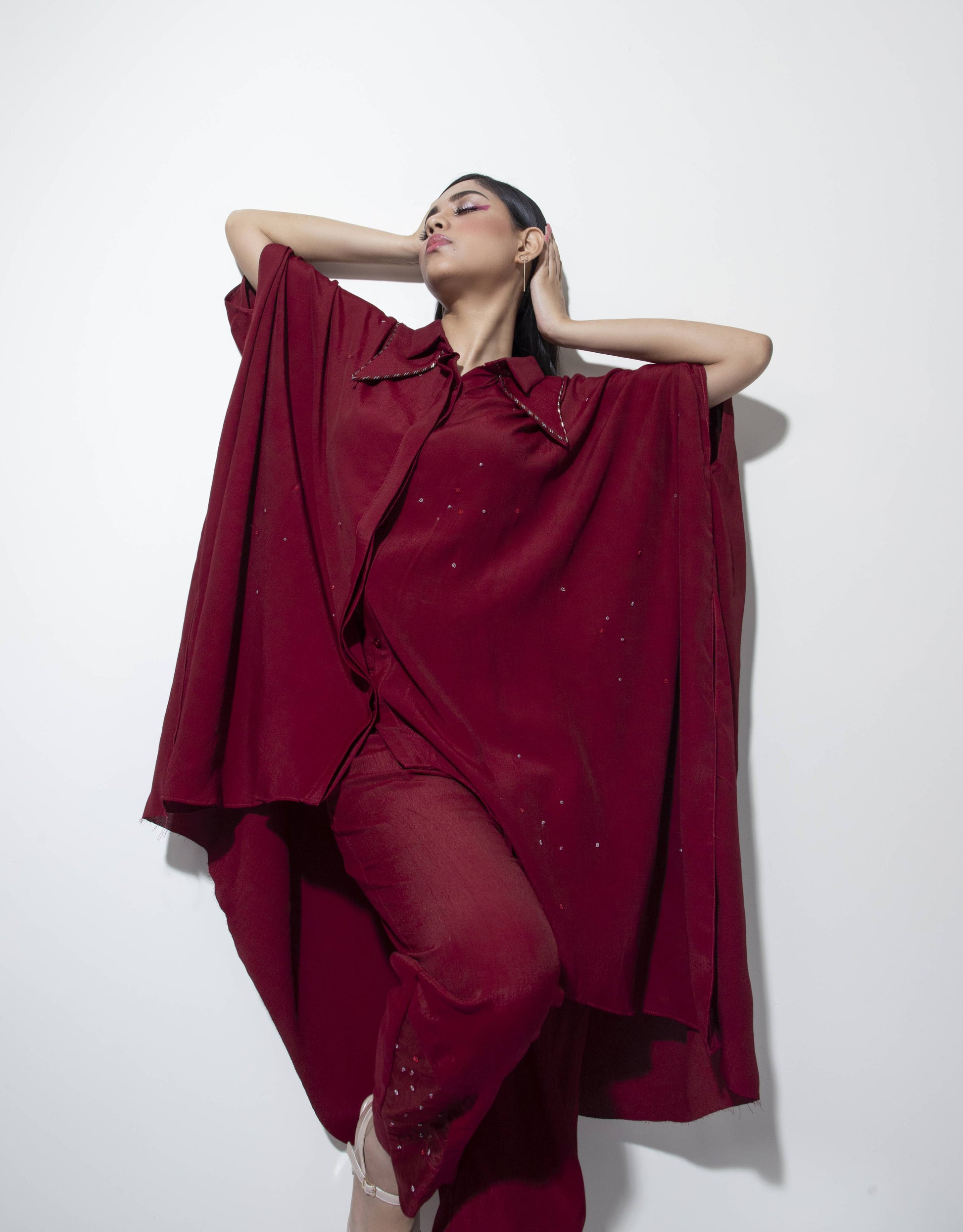 Double Collar Kaftan Chita Co-ord - Arimi - House Of Design