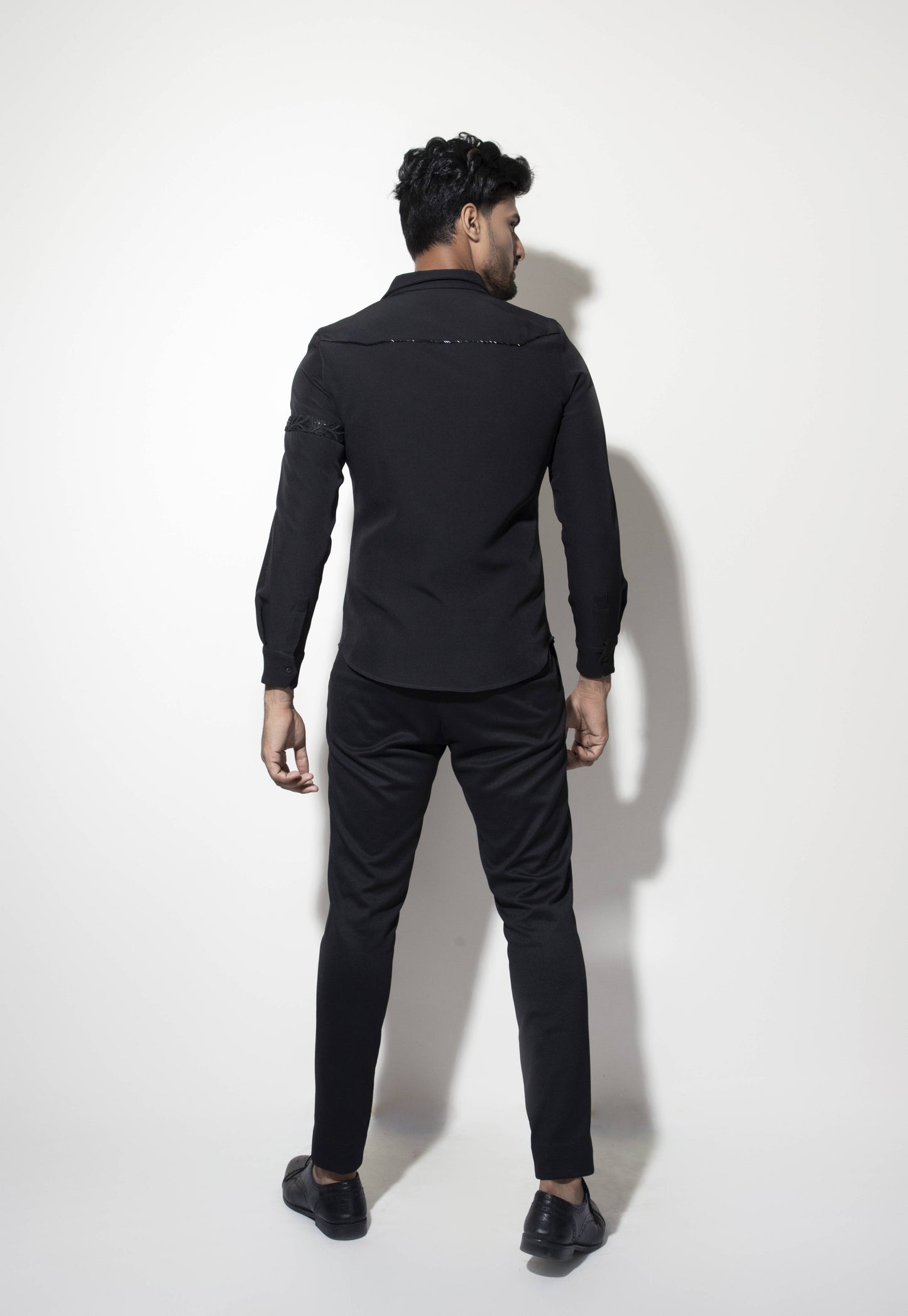 Embroidered Wide Flap Detail Shirt - Arimi - House Of Design