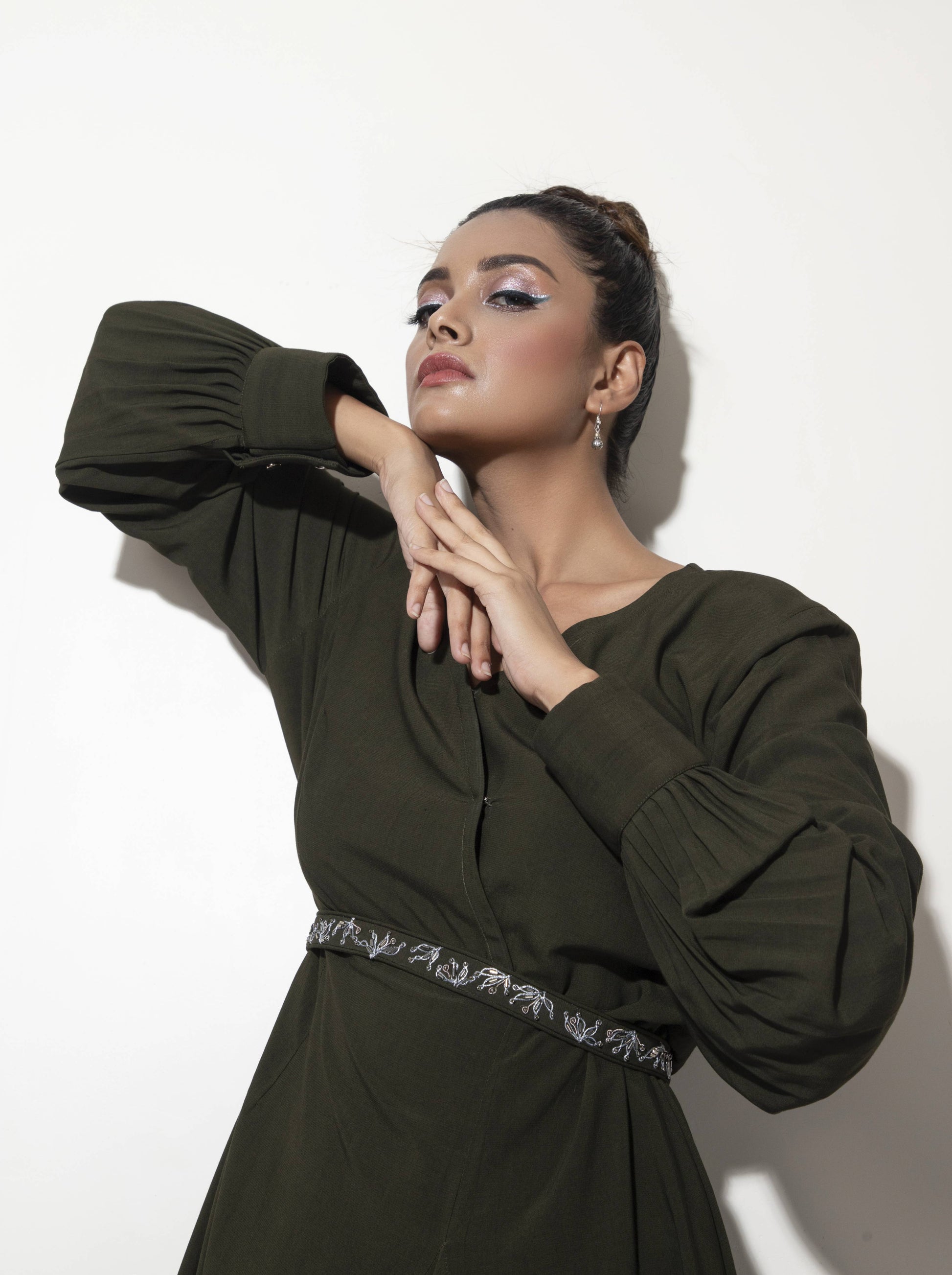 Yoke Cut Top with Asymmetric Bias Detail Co-ord Set - Arimi - House Of Design