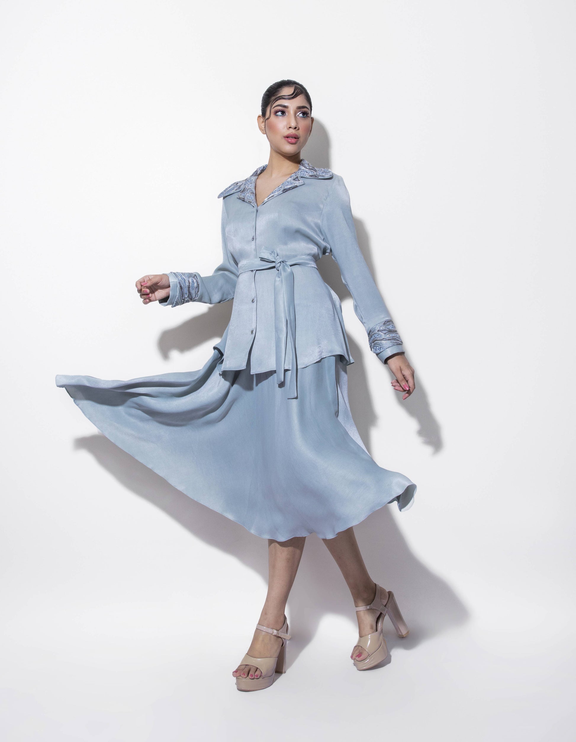 Jacket Dress with Ornamented Cuff & Collar - Arimi - House Of Design