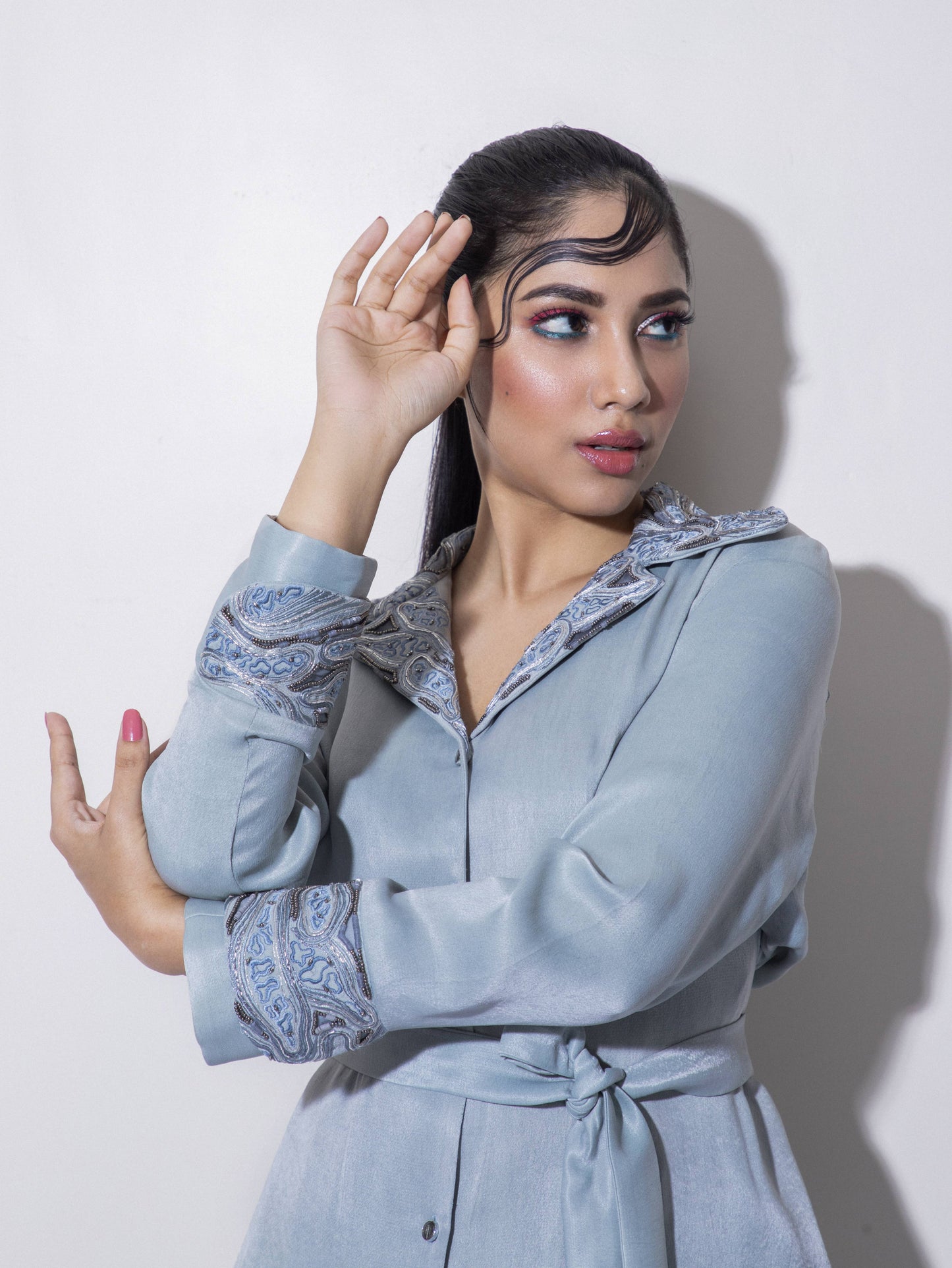 Jacket Dress with Ornamented Cuff & Collar - Arimi - House Of Design