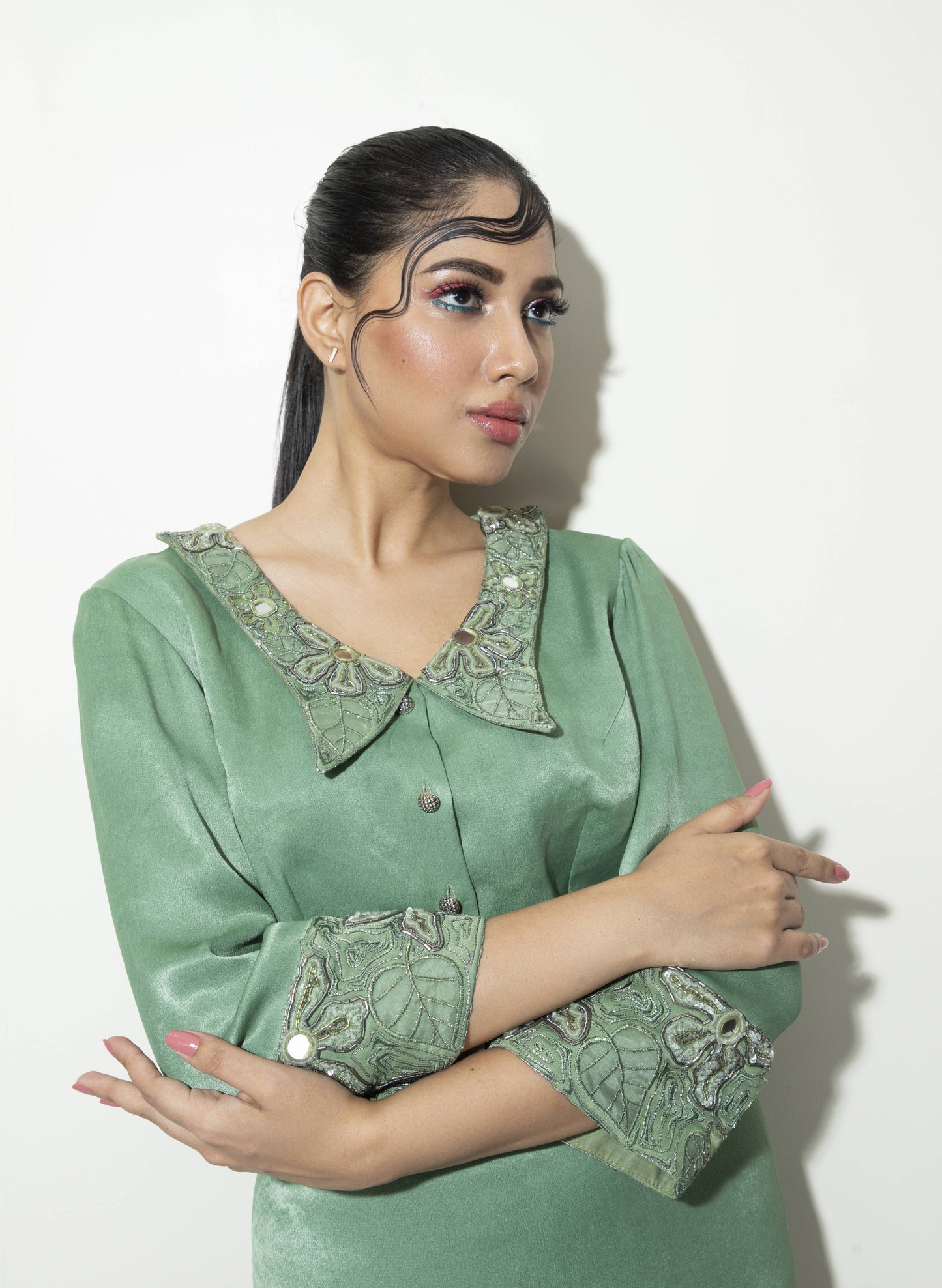 Embroidered Butterfly Collar Dress - Arimi - House Of Design