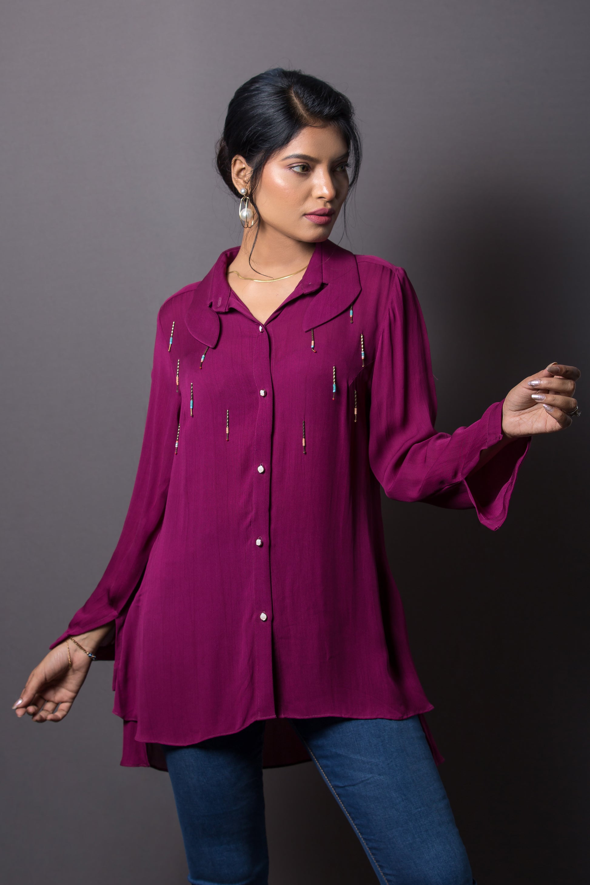 Beaded Lantern Shirt - Arimi - House Of Design