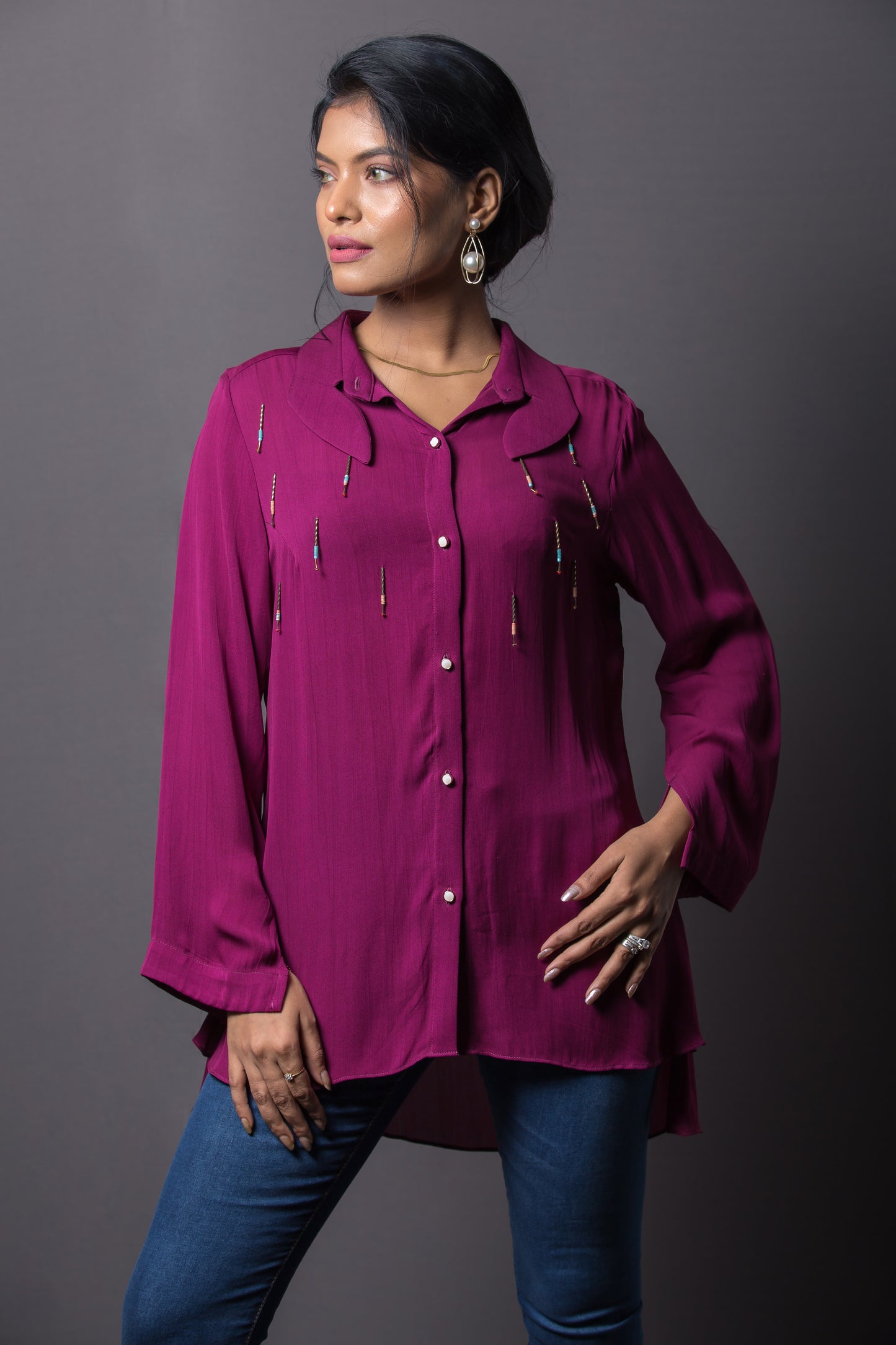 Beaded Lantern Shirt - Arimi - House Of Design