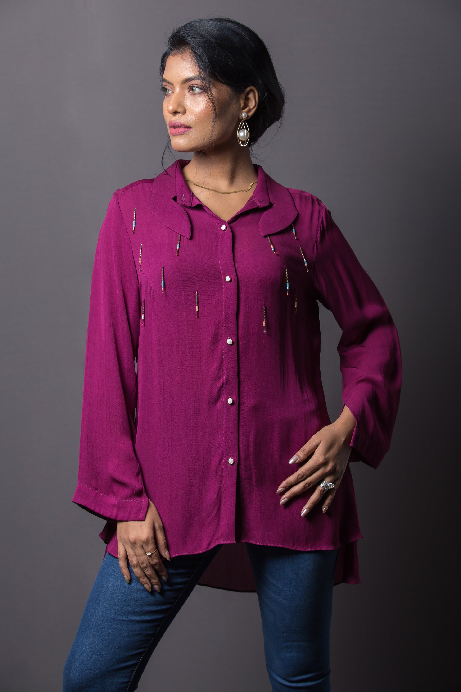 Beaded Lantern Shirt - Arimi - House Of Design