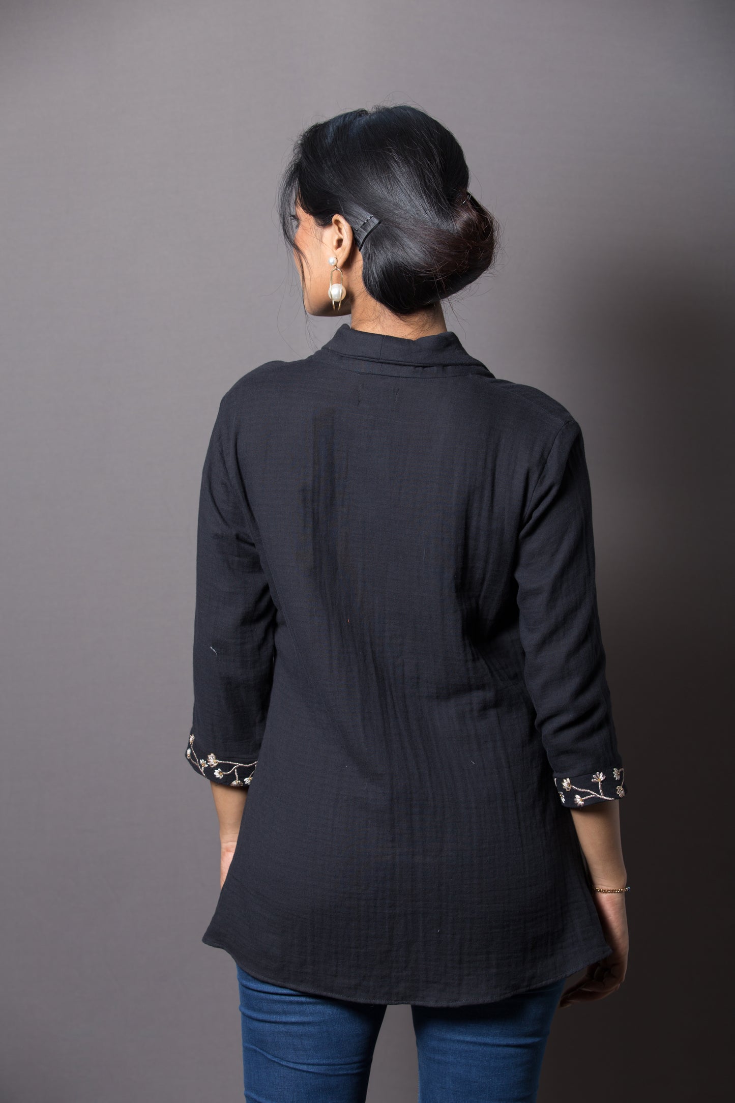 Floral Embroidered   Shirt - Arimi - House Of Design