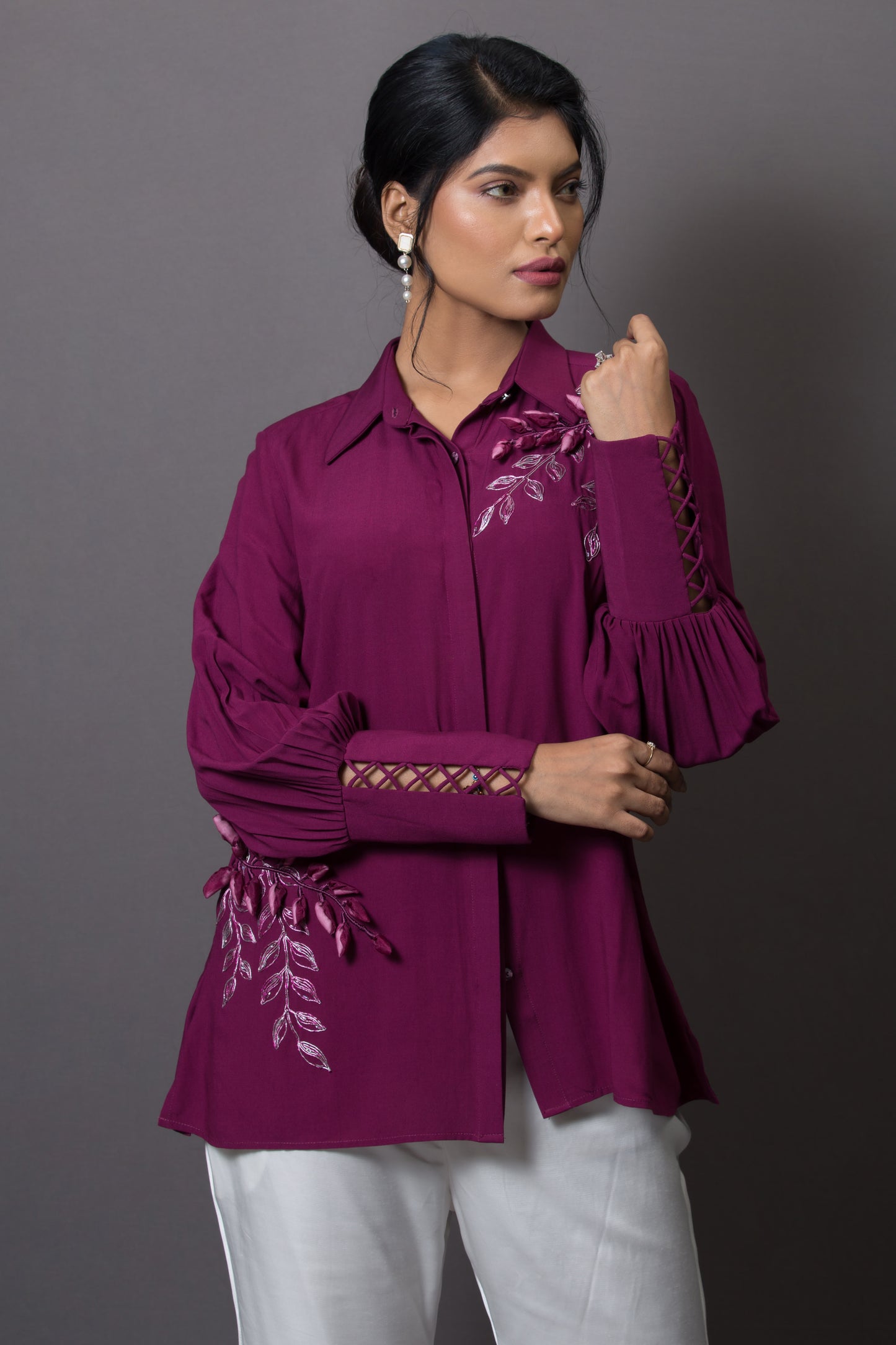 Silvery Fern Shirt - Arimi - House Of Design