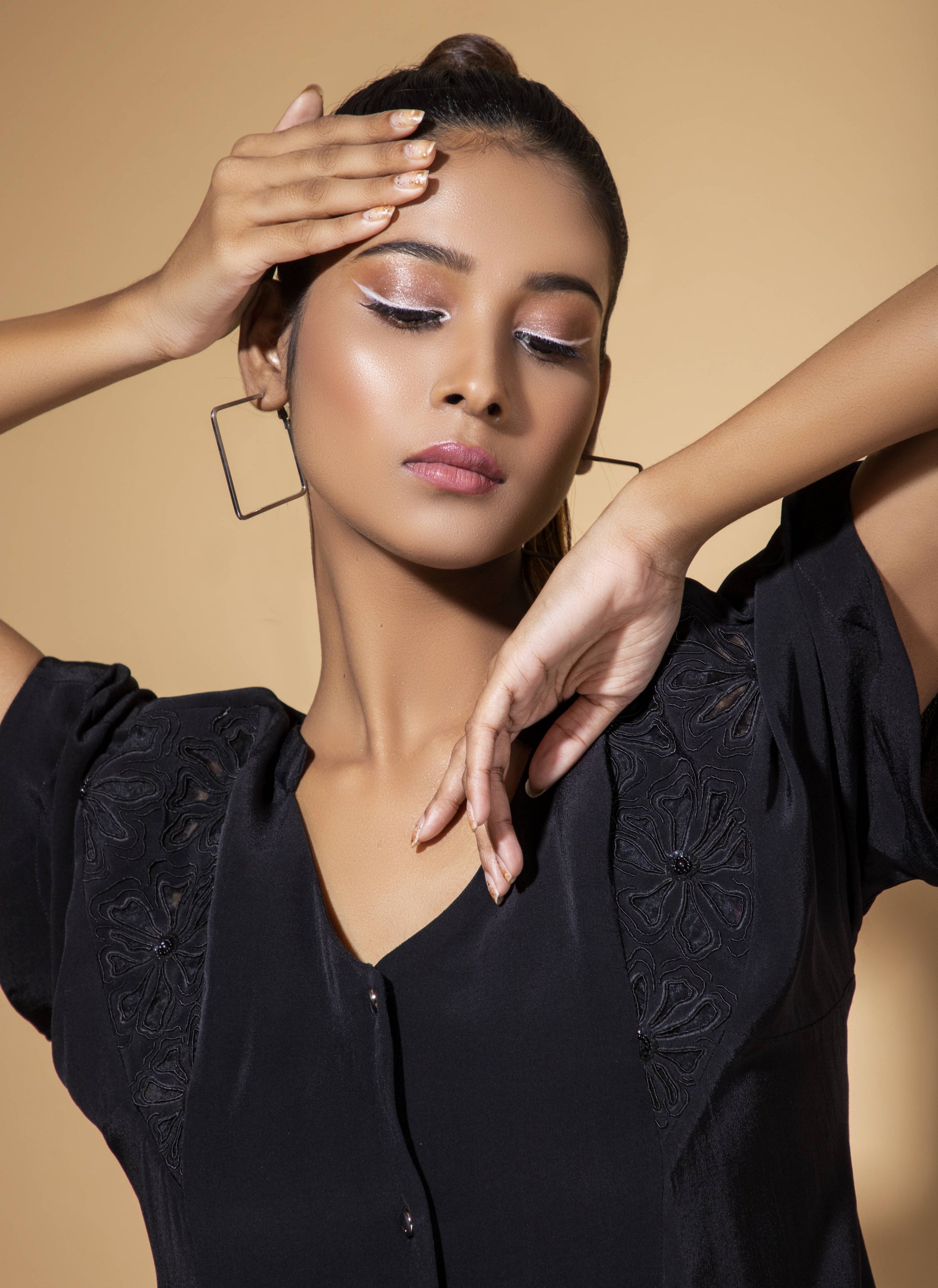 V Panel Embroidered Co-ord Set - Arimi - House Of Design