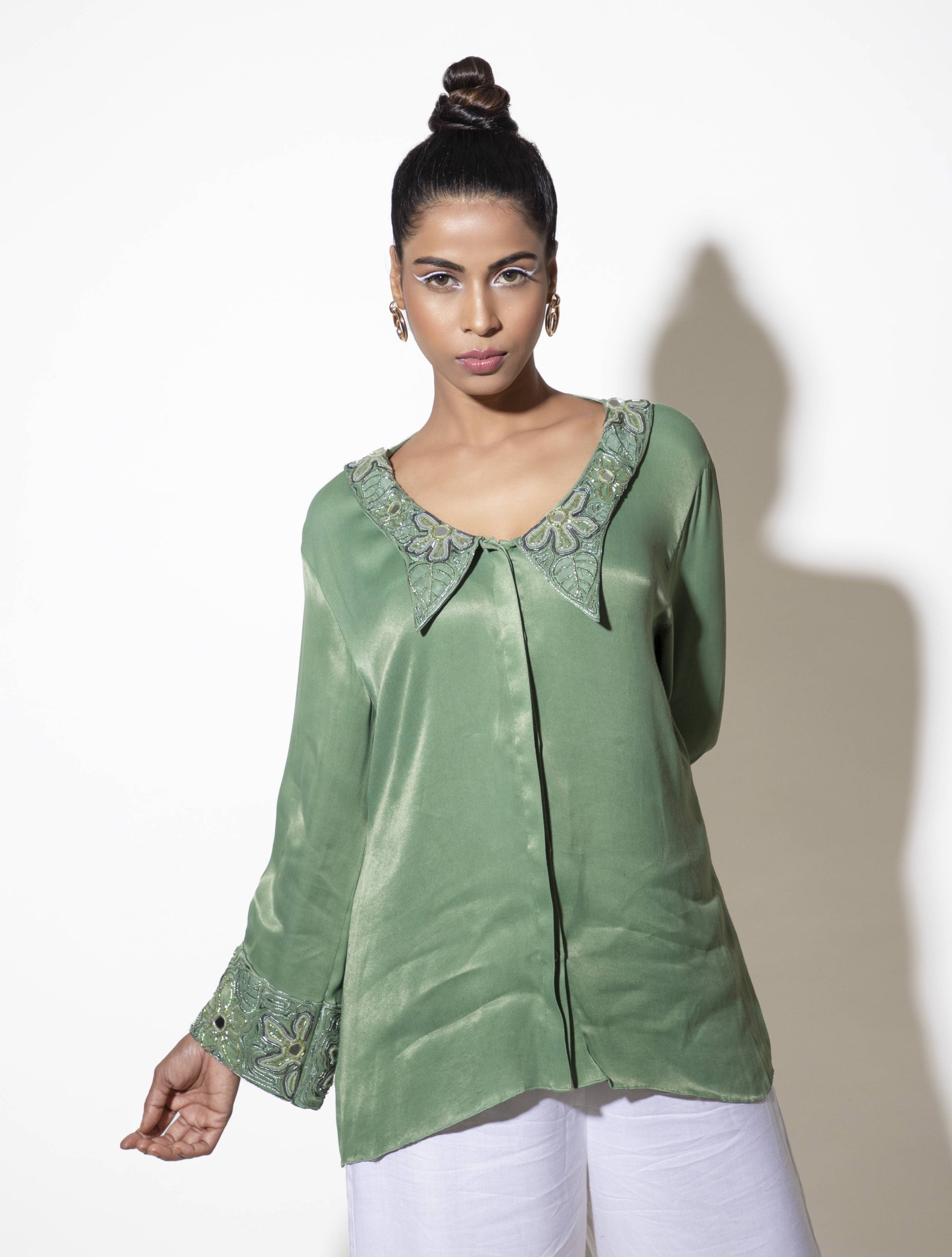 Embroidered Butterfly Collar Co-ord Set - Arimi - House Of Design