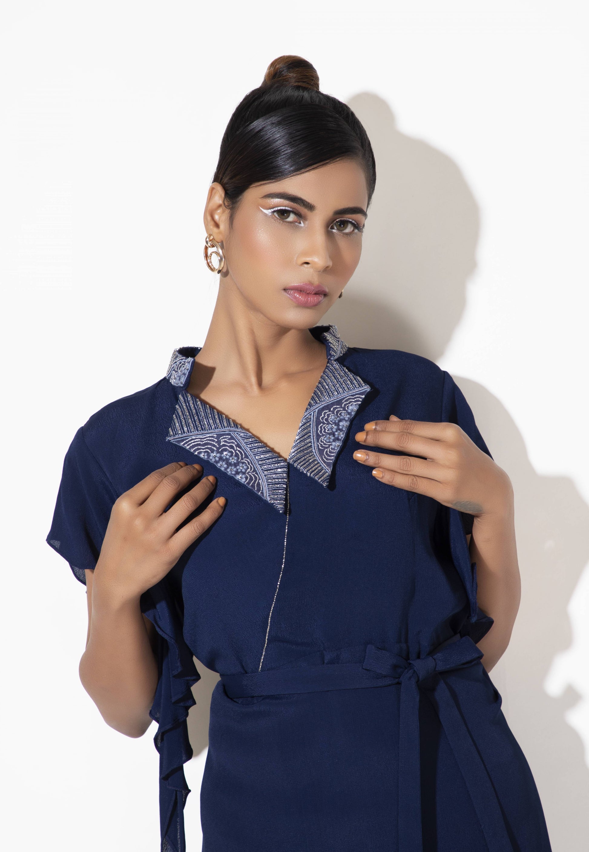 Bakku Dress with Cascade Sleeve - Arimi - House Of Design