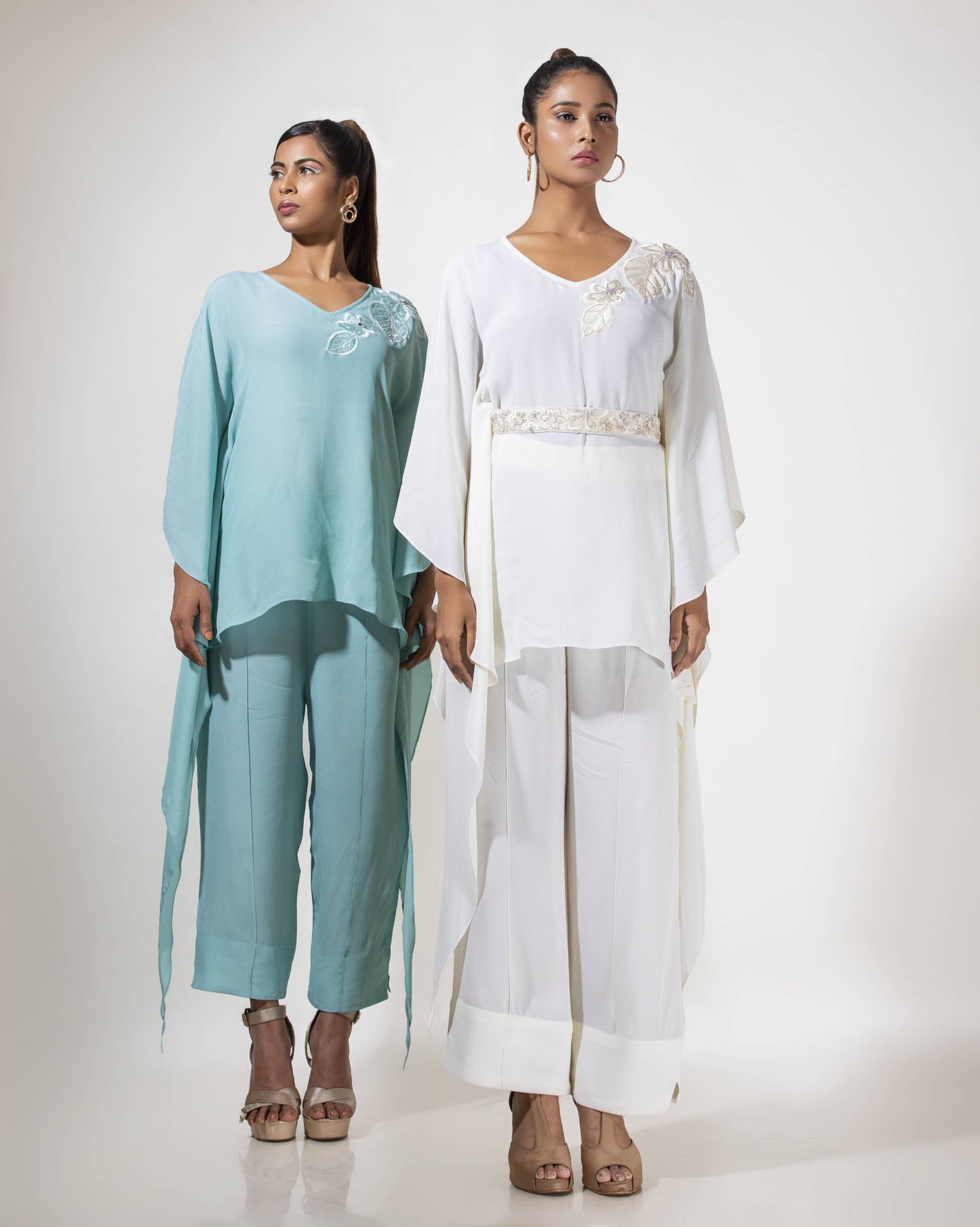 Hi-low Kaftan Top with embroidered patch - Arimi - House Of Design