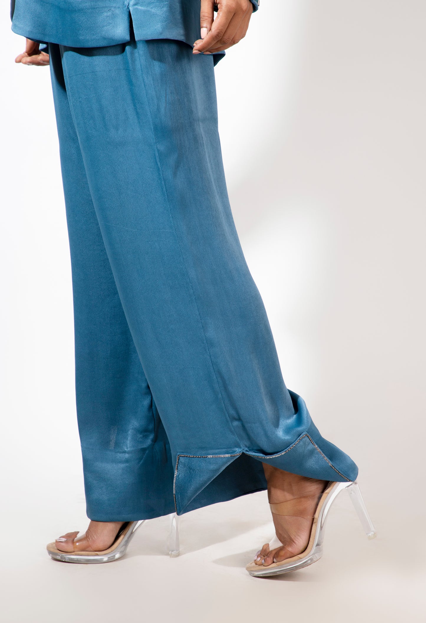 Cuff Embroidered Round Collar Co-ord - Arimi - House Of Design