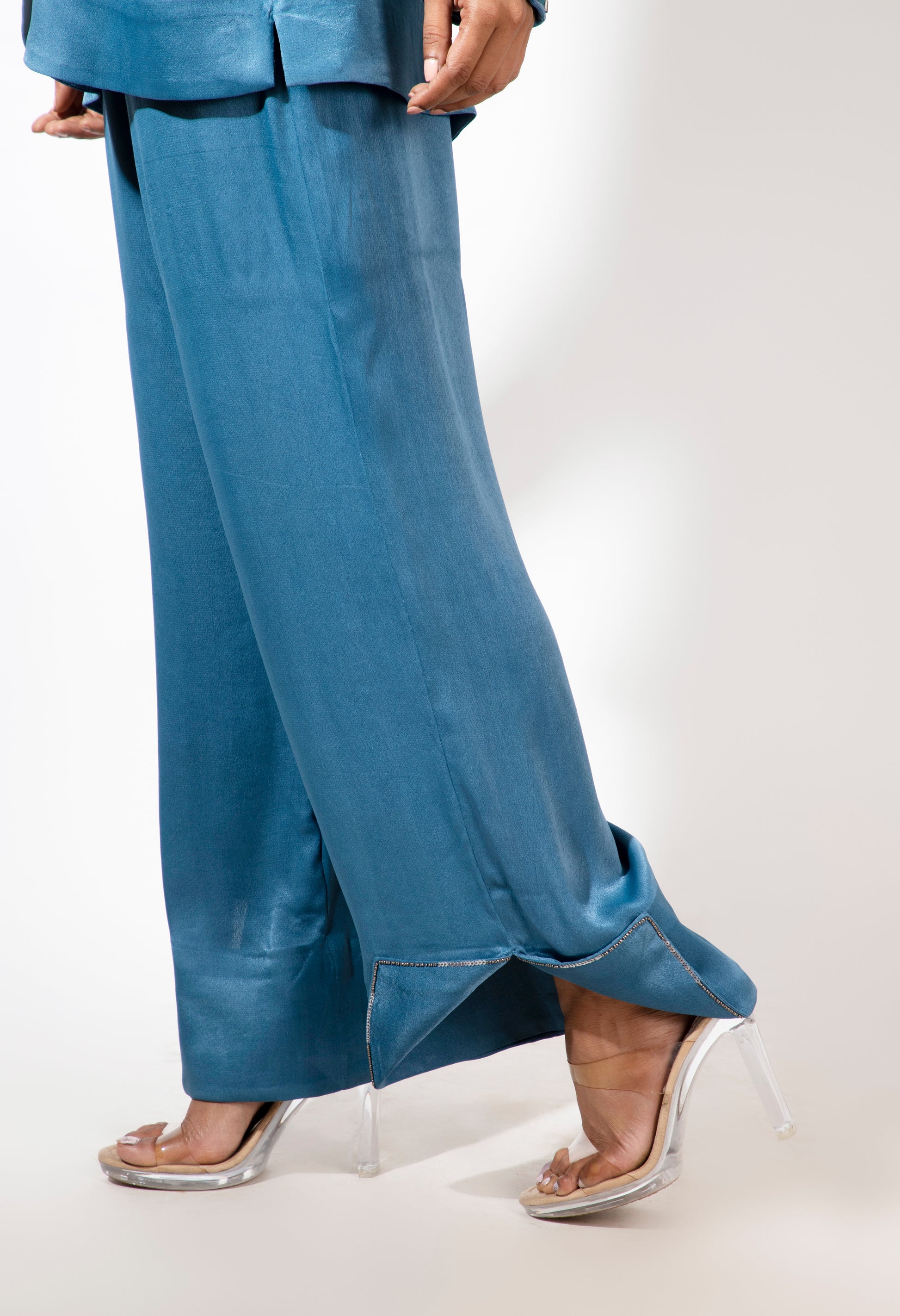 Cuff Embroidered Round Collar Co-ord - Arimi - House Of Design