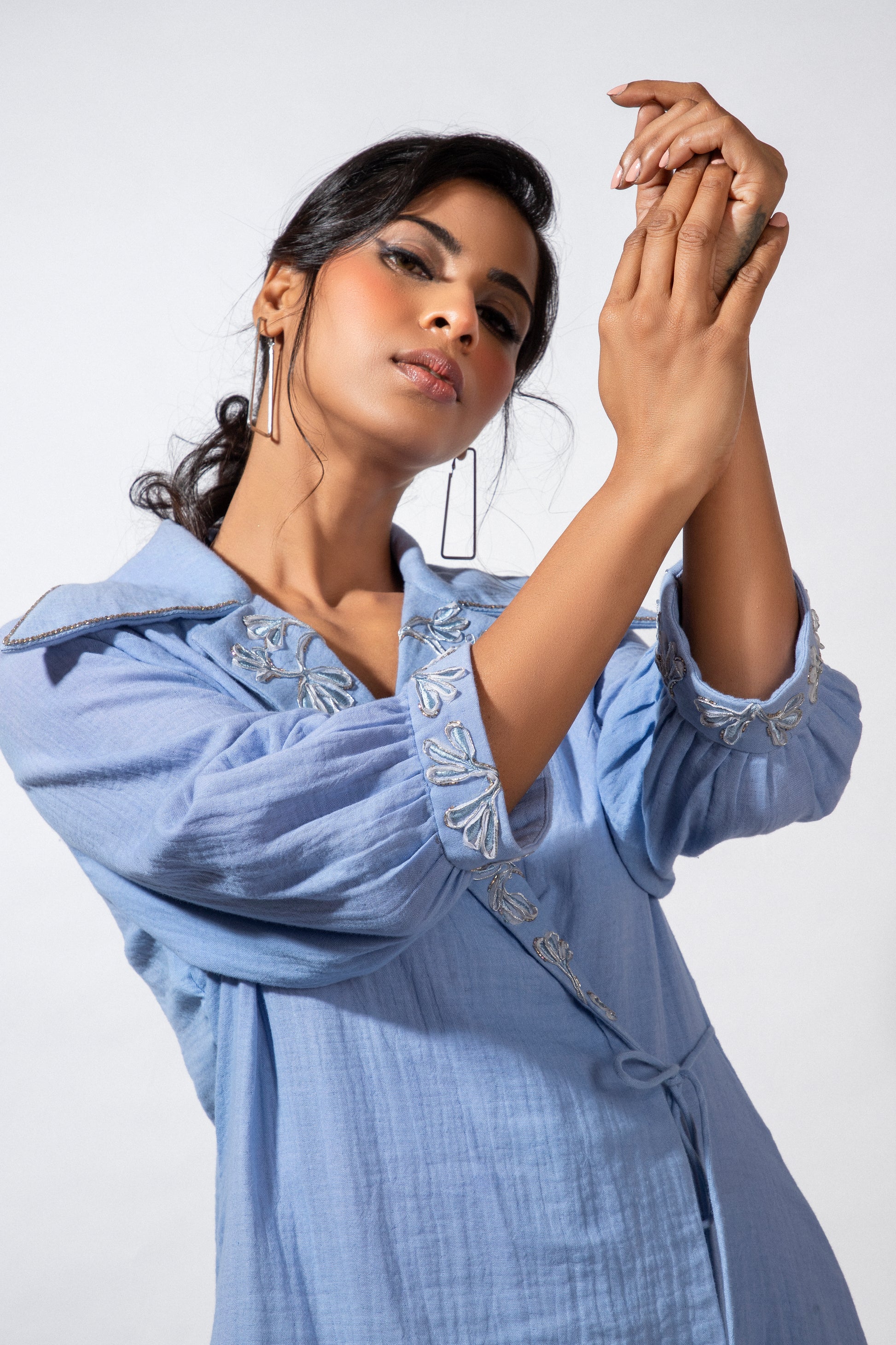 Wide Collar Summer Tie-up Dress - Arimi - House Of Design