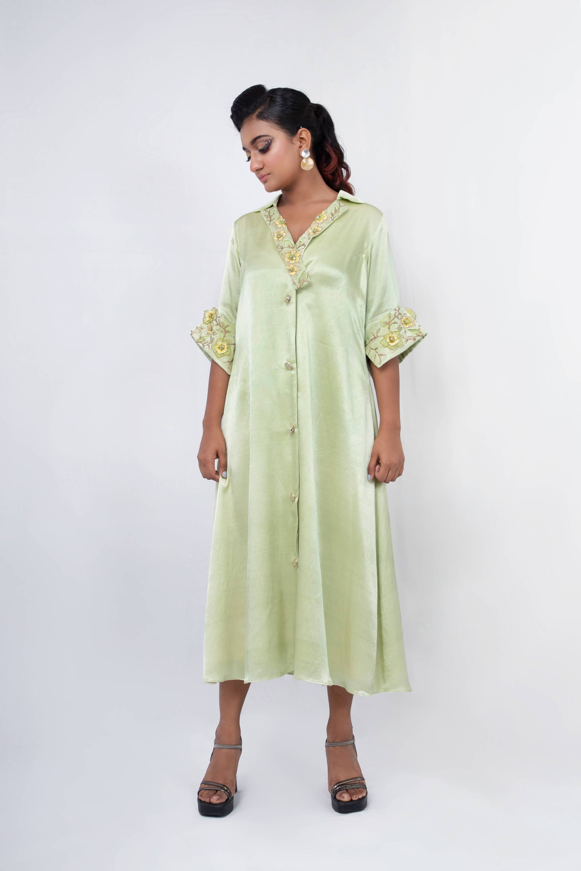 Y collar A-line Dress - Arimi - House Of Design