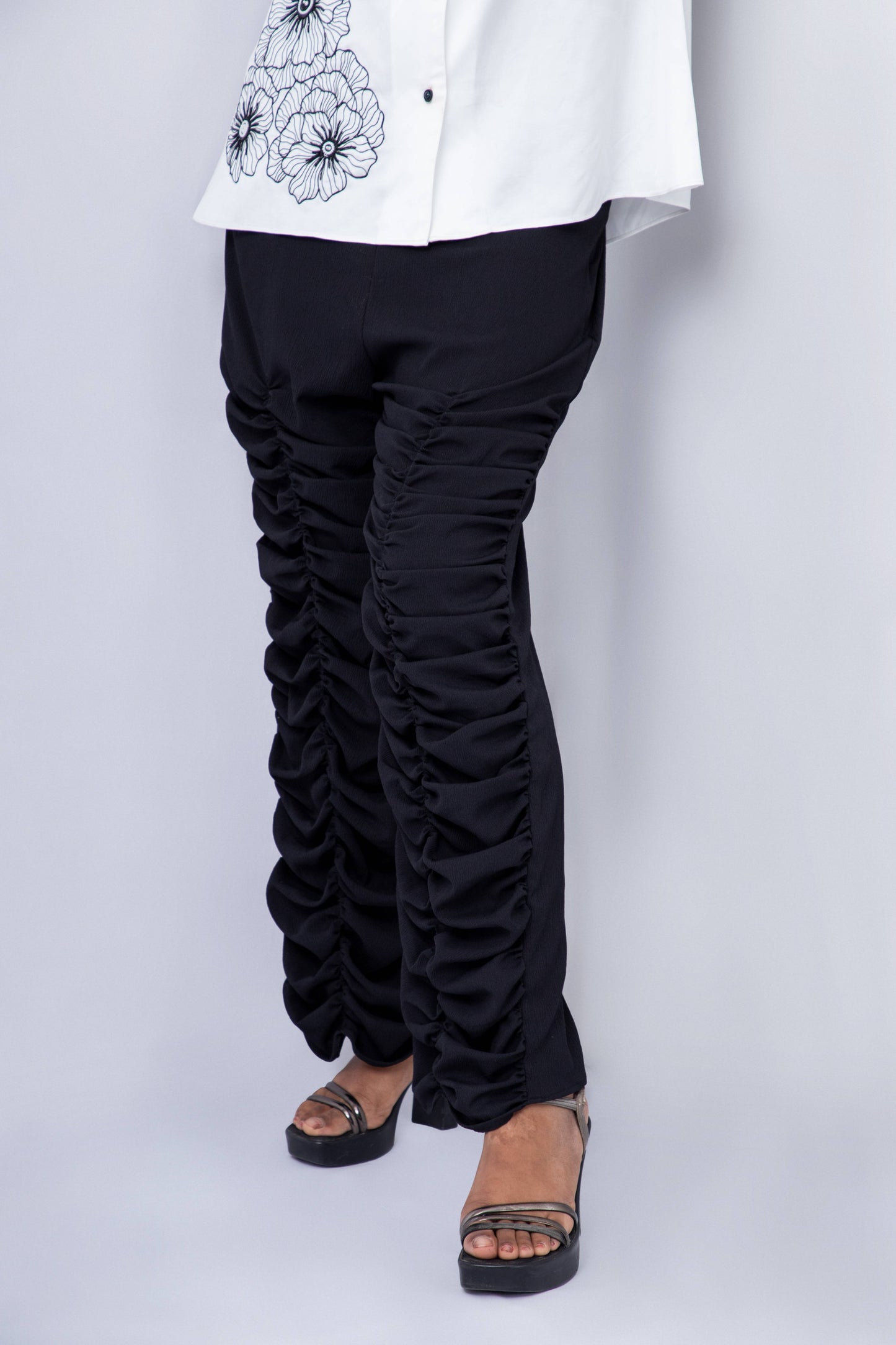 Floral alternate  buta shirt with flannel pant - Arimi - House Of Design