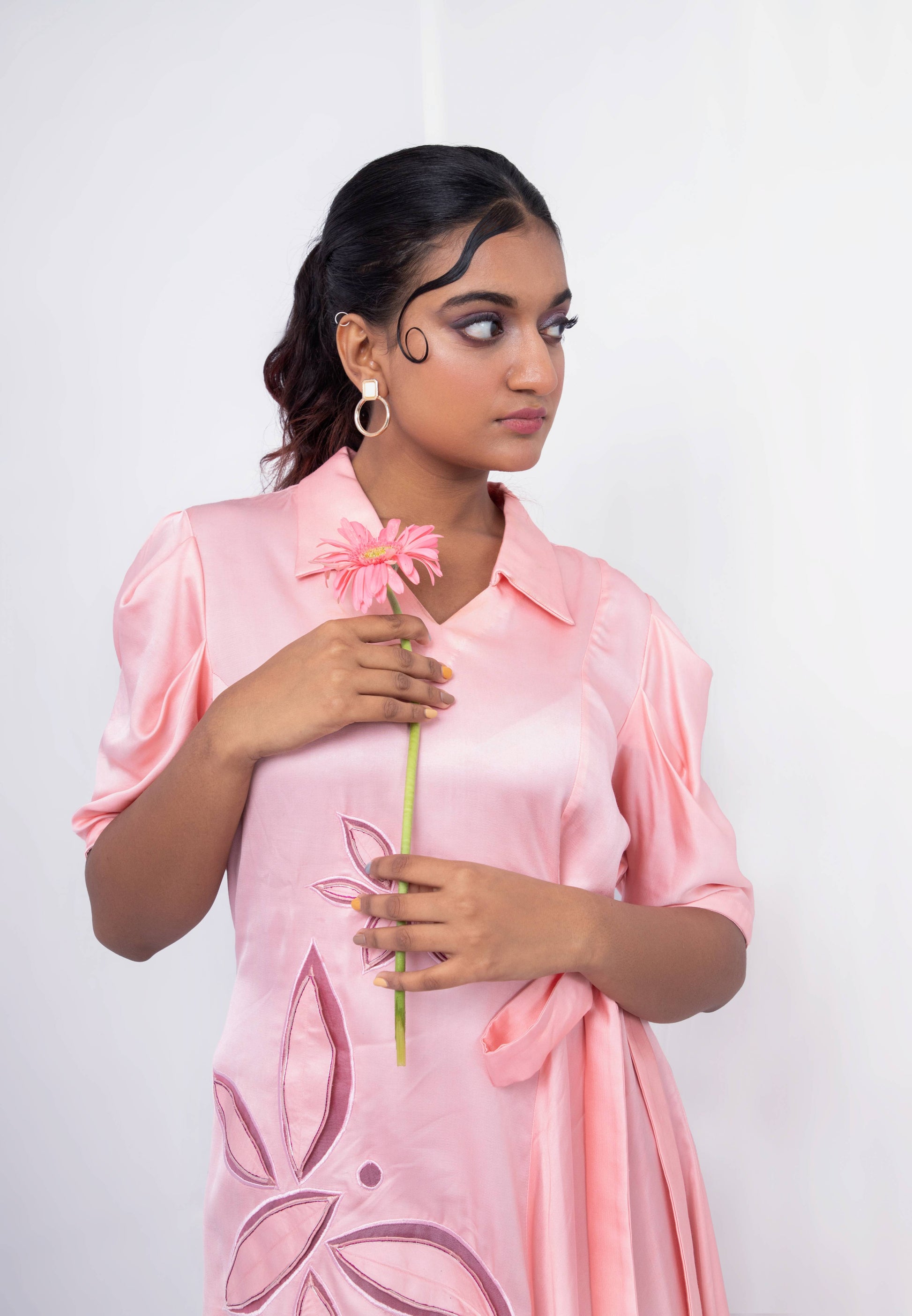 Butterfly cutwork  side bias tie up dress - Arimi - House Of Design