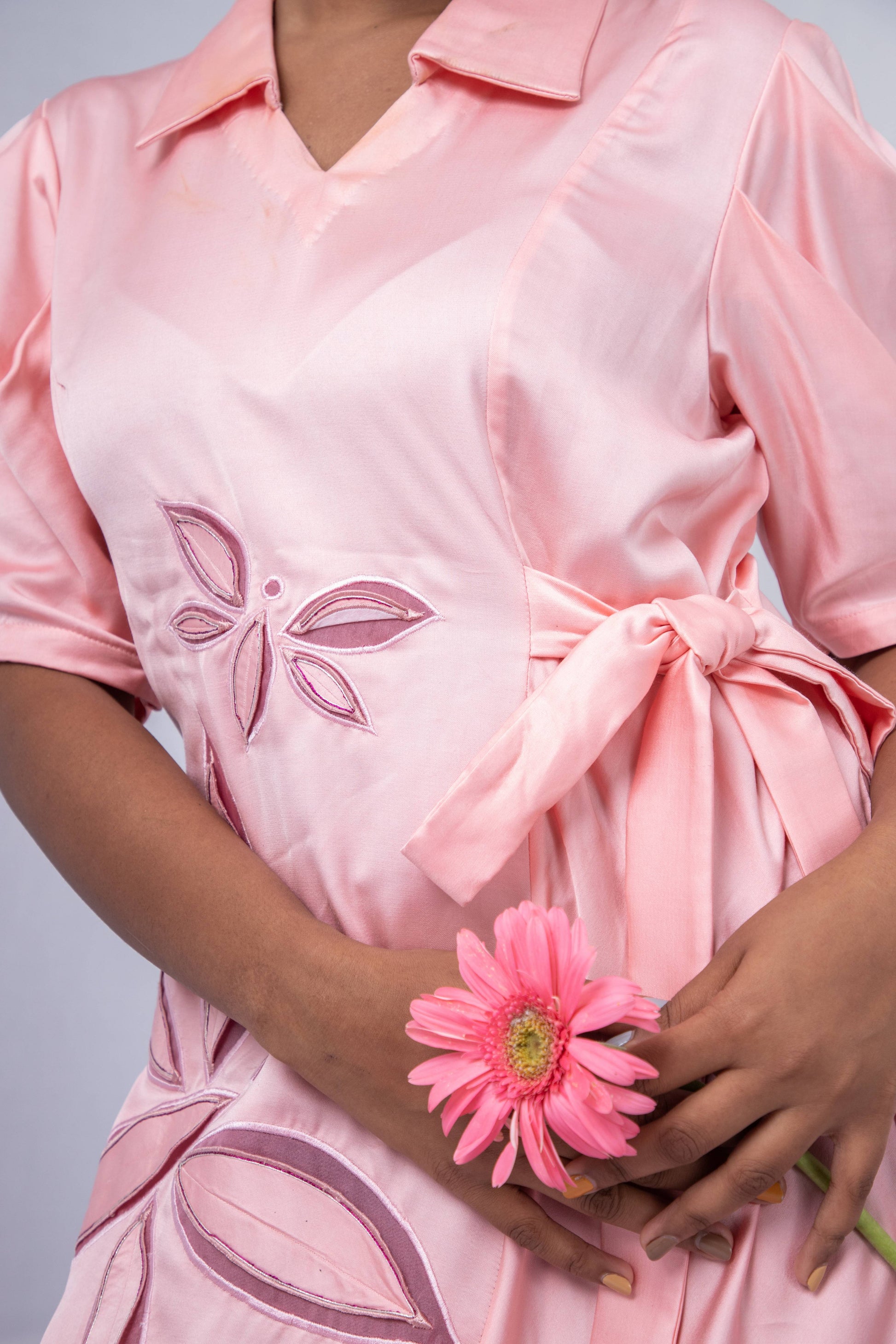 Butterfly cutwork  side bias tie up dress - Arimi - House Of Design