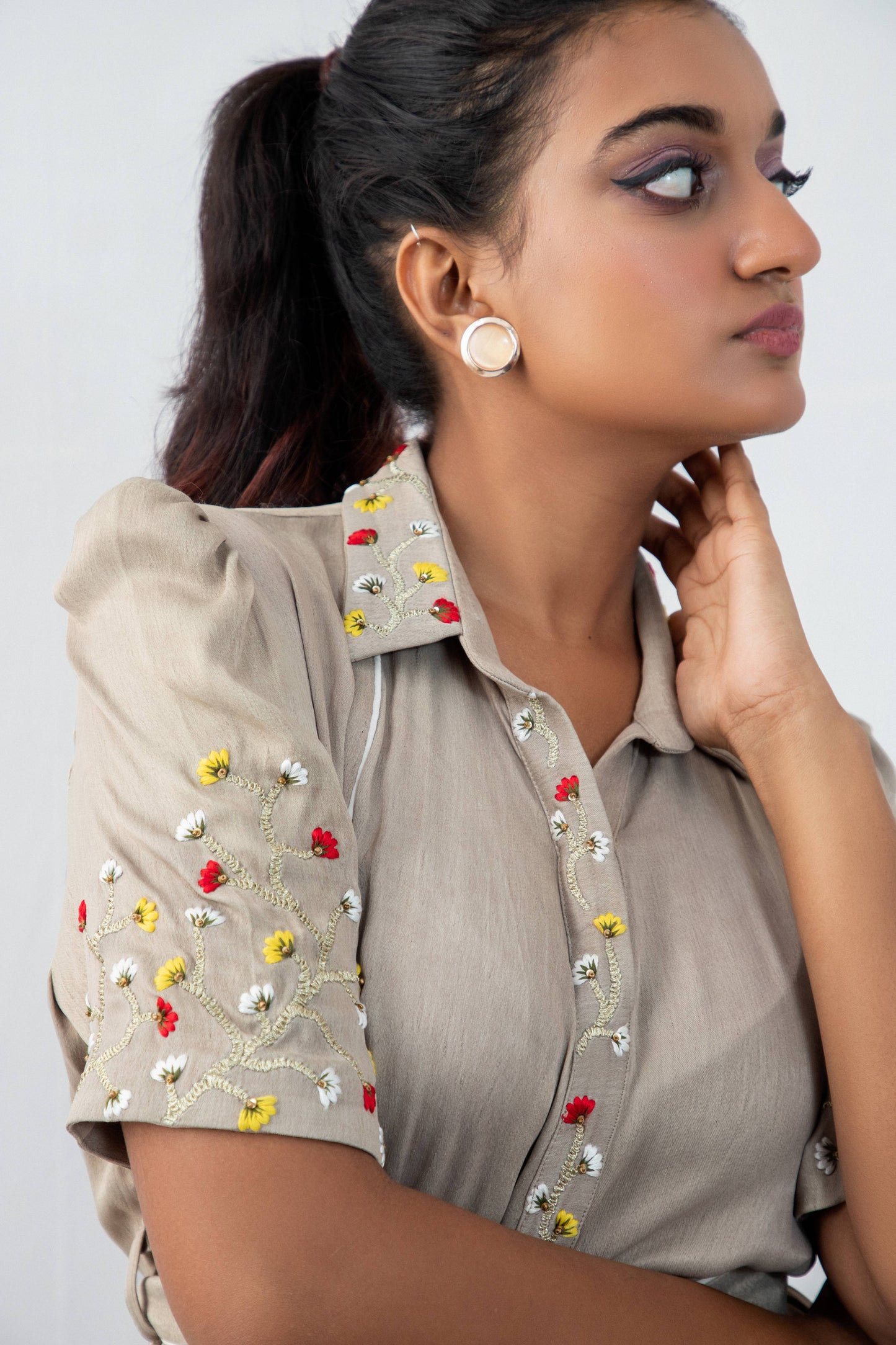 Floral bagh raglon  cut tie up dress - Arimi - House Of Design