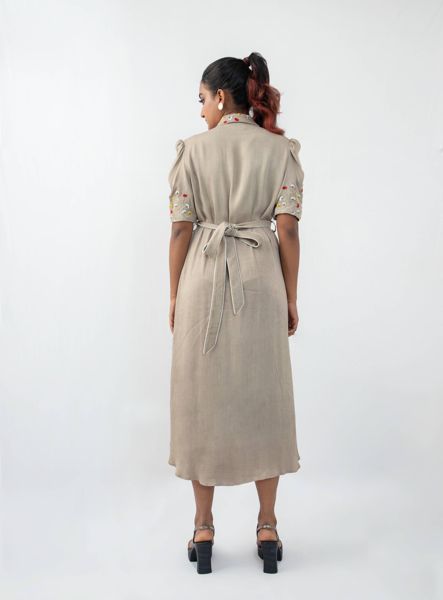 Floral bagh raglon  cut tie up dress - Arimi - House Of Design