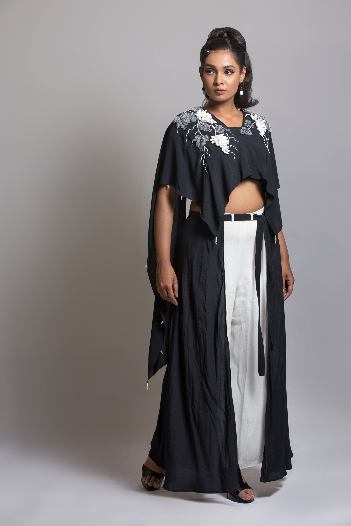 Grapes Cord Set with flare wrap around pant - Arimi - House Of Design