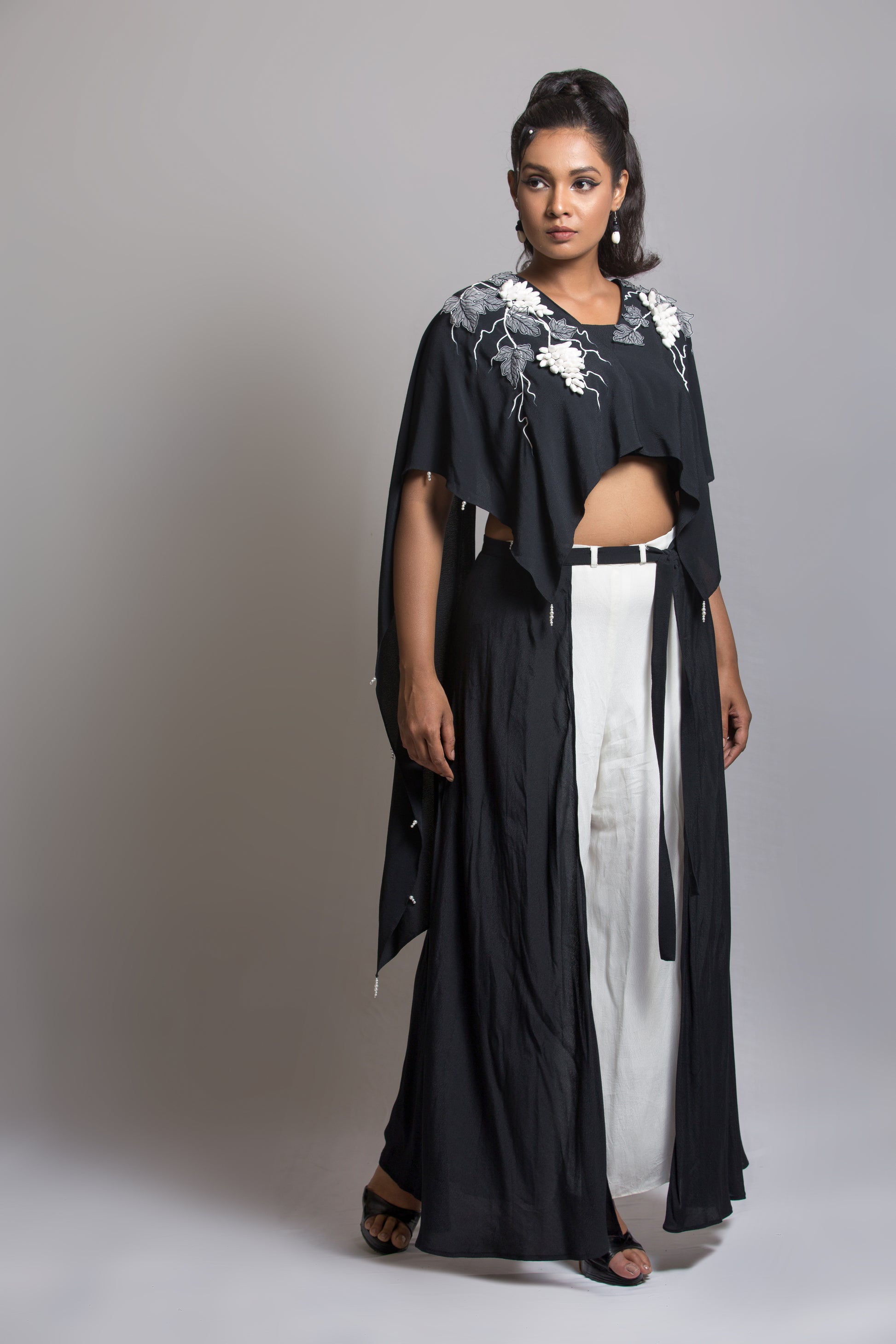 Grapes Cord Set with flare wrap around pant - Arimi - House Of Design