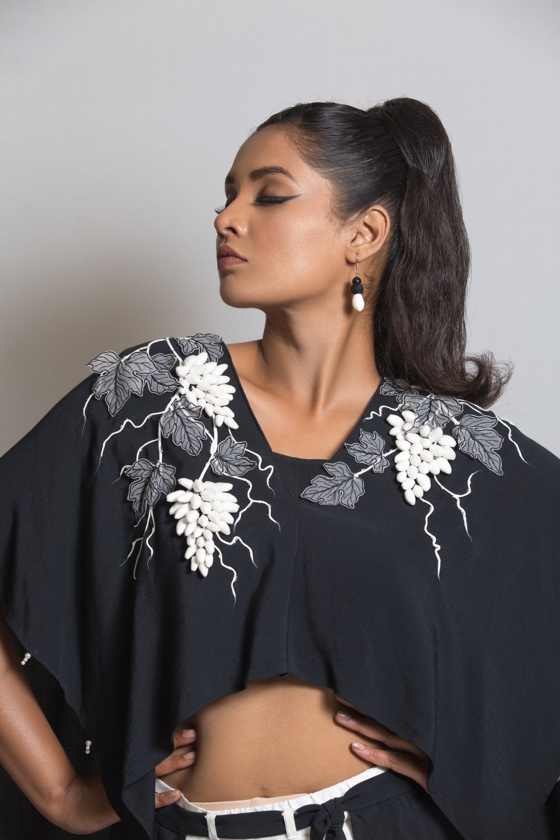 Grapes Cord Set with flare wrap around pant - Arimi - House Of Design