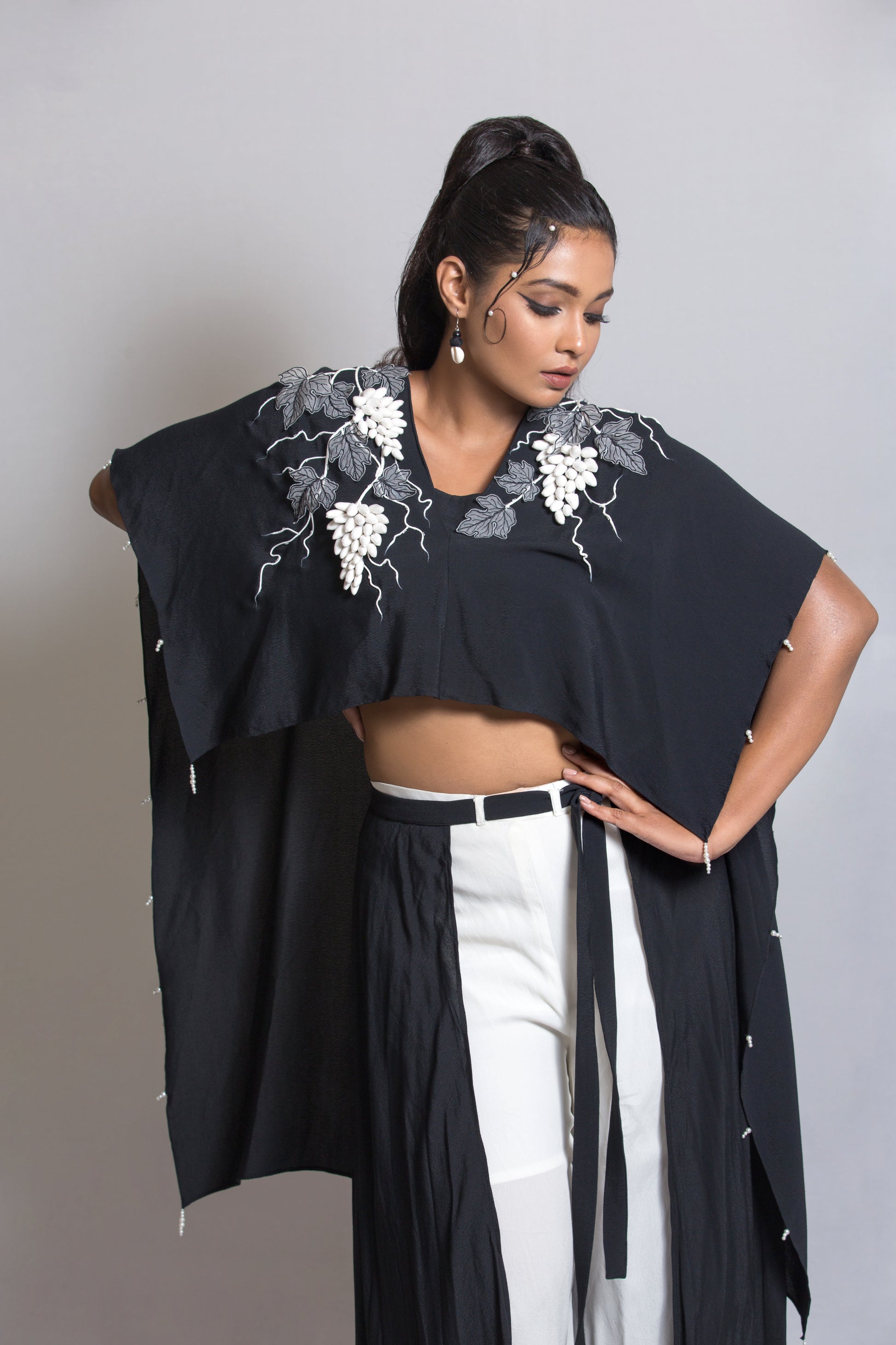 Grapes Cord Set with flare wrap around pant - Arimi - House Of Design