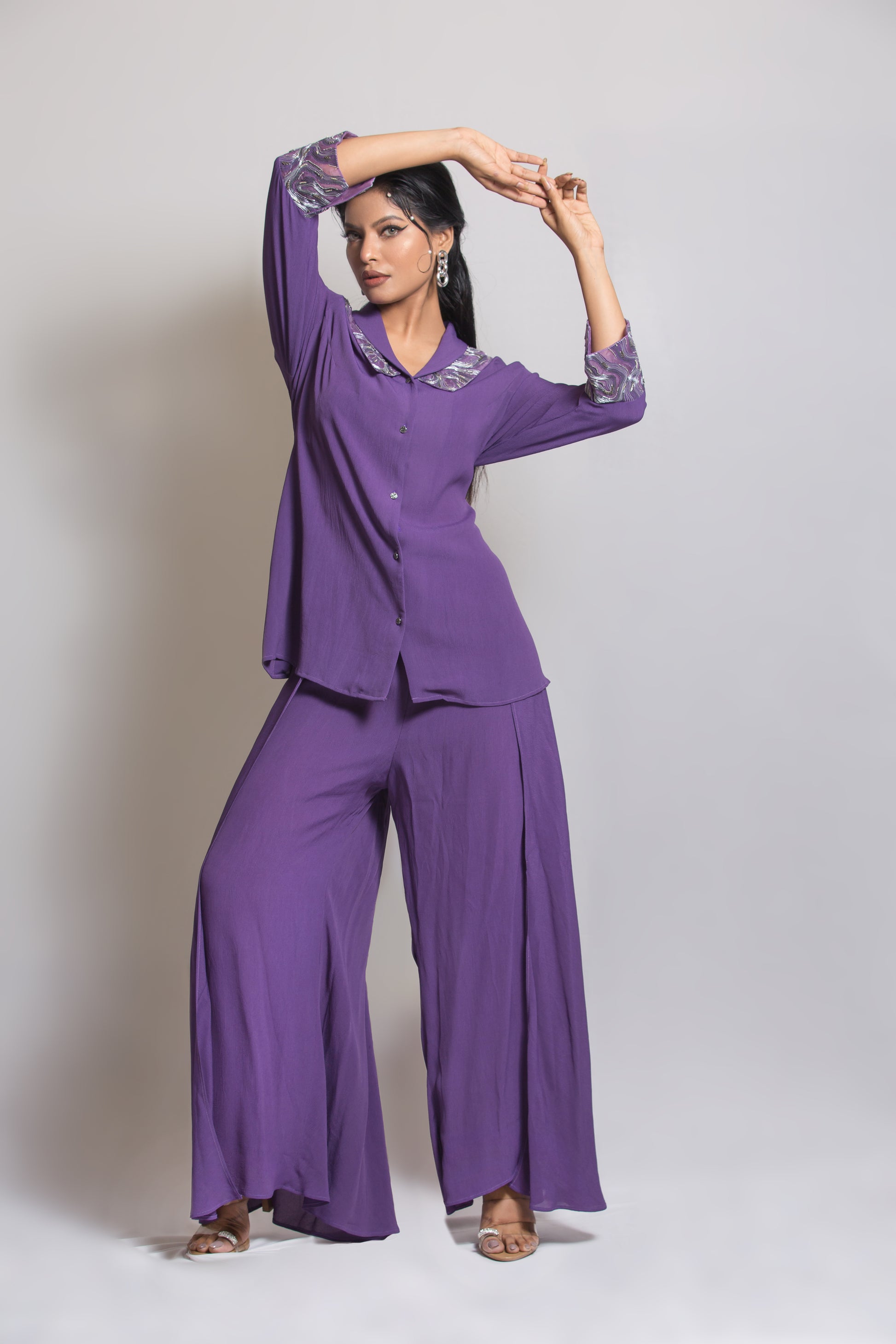 The bi collar flow with flare wrap pants - Arimi - House Of Design
