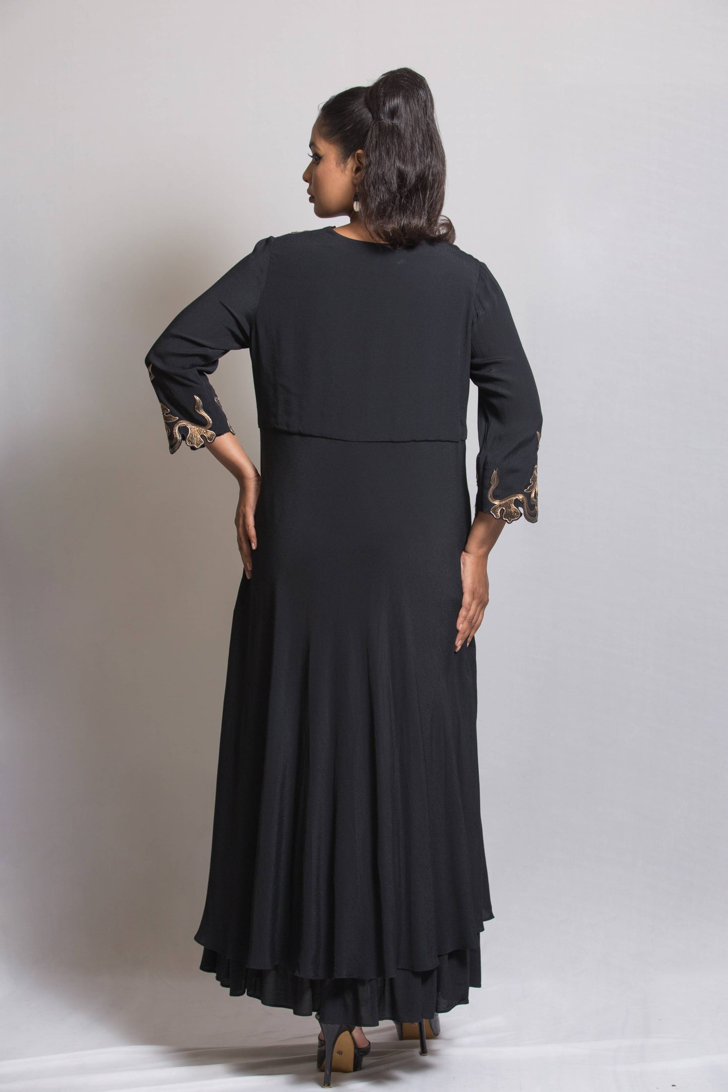 Golden Fern Drape Dress