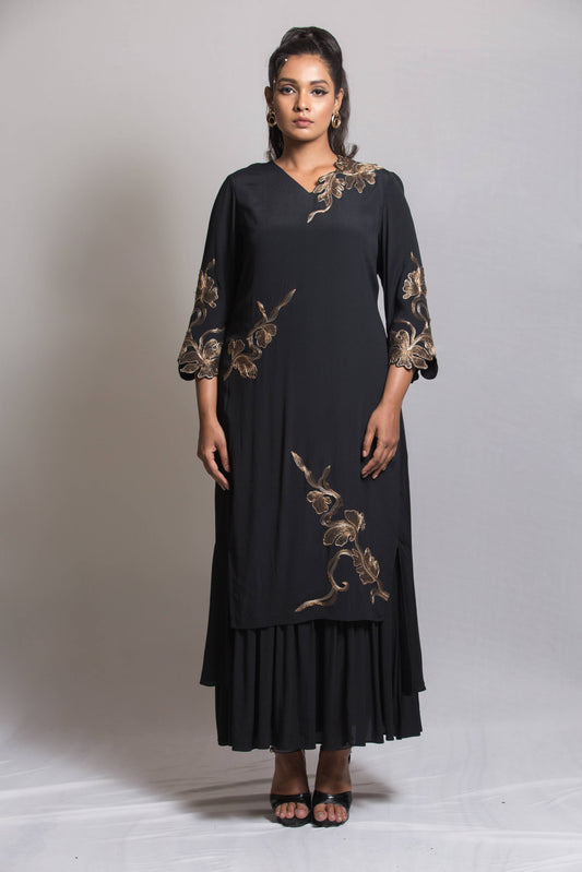 Golden Fern Drape Dress