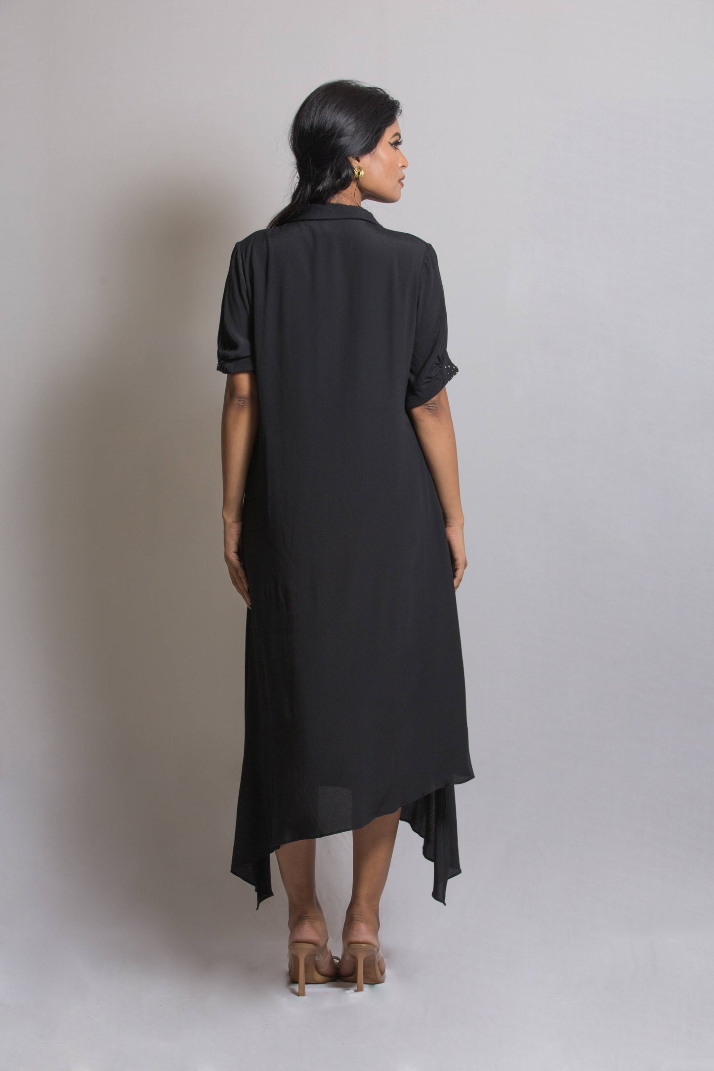 Jelly Fish Embroidered High Low Dress