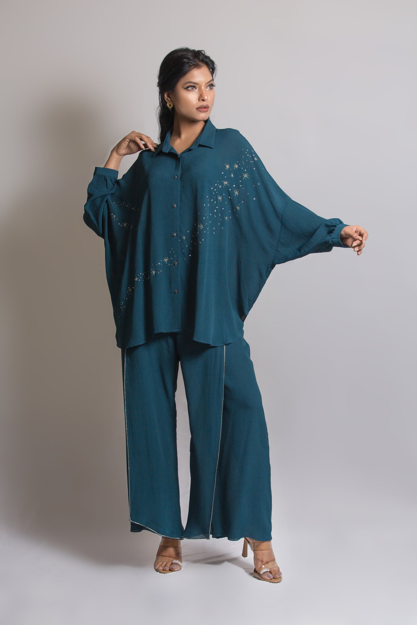 Starry Night Cord Set with Stitched Flap Pant - Arimi - House Of Design