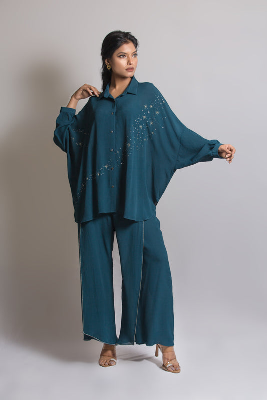 Starry Night Cord Set with Stitched Flap Pant - Arimi - House Of Design